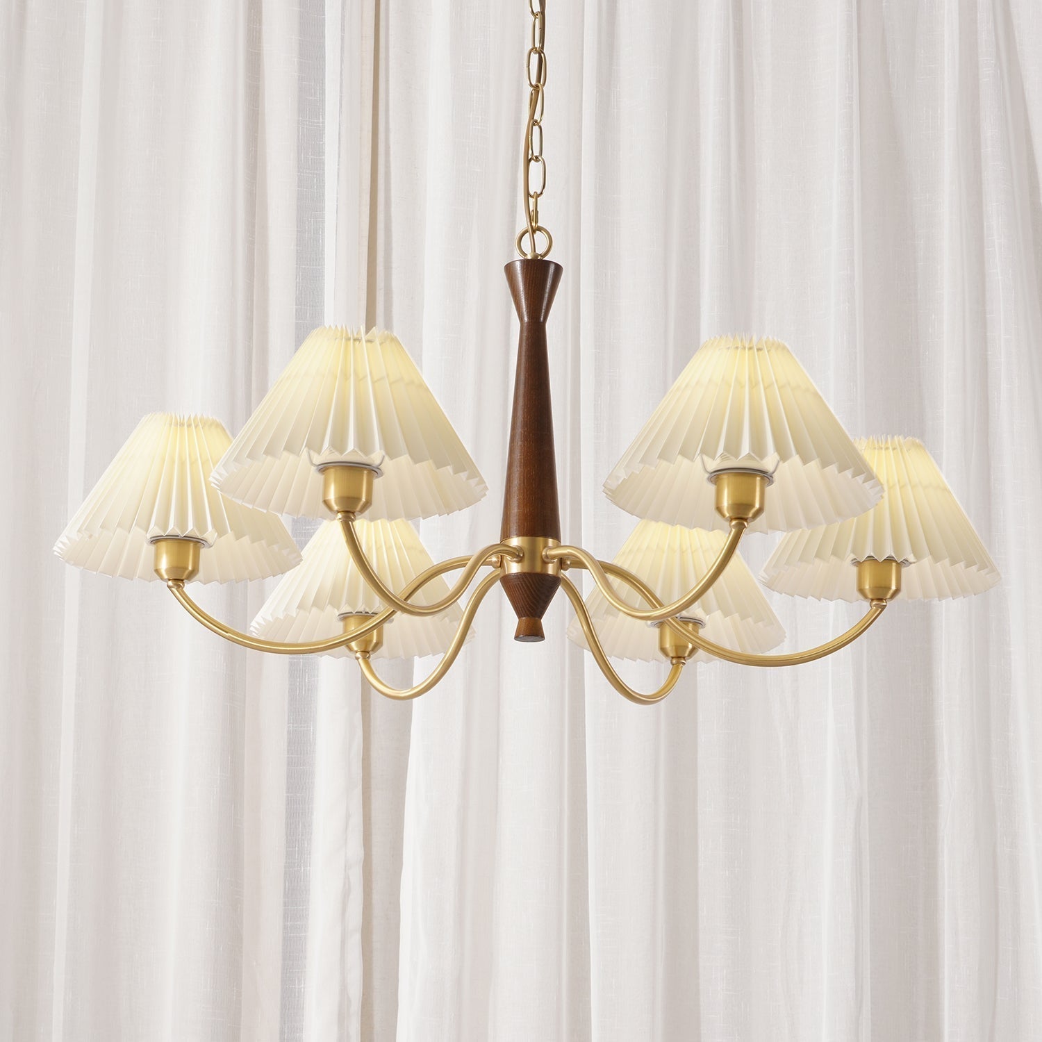 Zarn Pleated Chandelier Fabric - Neutralighting