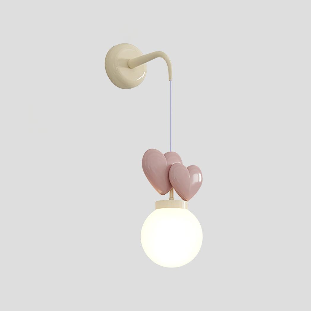 Wall Lamp Resin Heart Cluster Glass Globe Metal Mount Romantic - Neutralighting