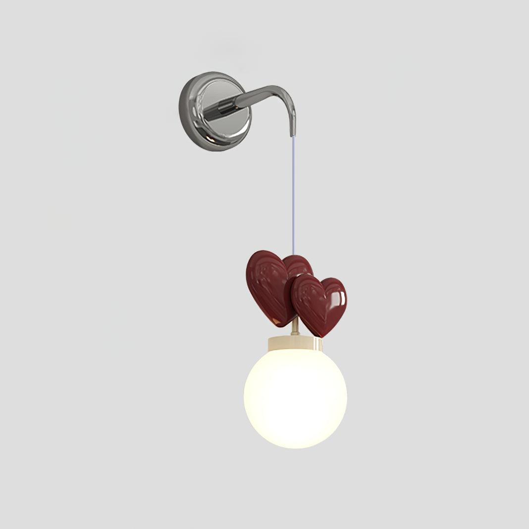 Wall Lamp Resin Heart Cluster Glass Globe Metal Mount Romantic - Neutralighting