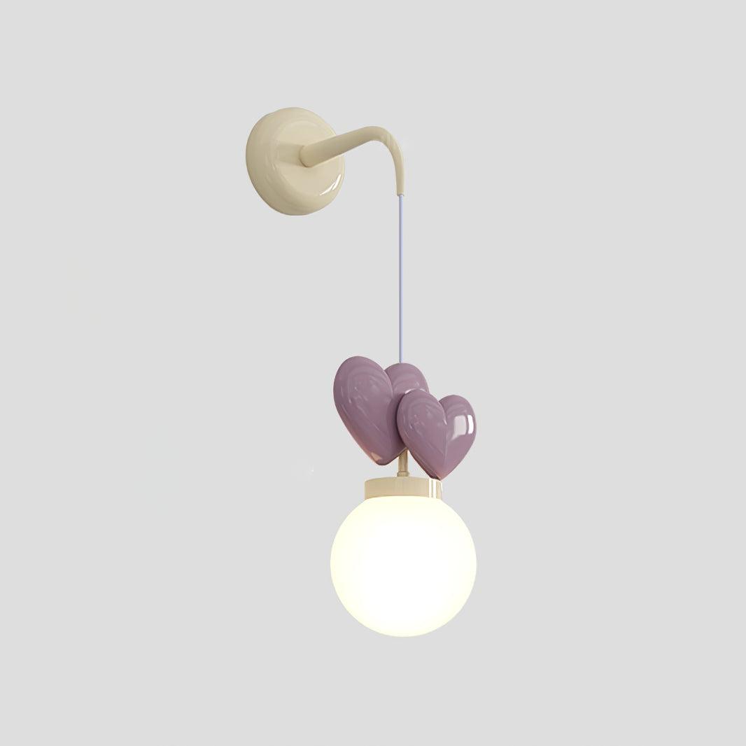 Wall Lamp Resin Heart Cluster Glass Globe Metal Mount Romantic - Neutralighting