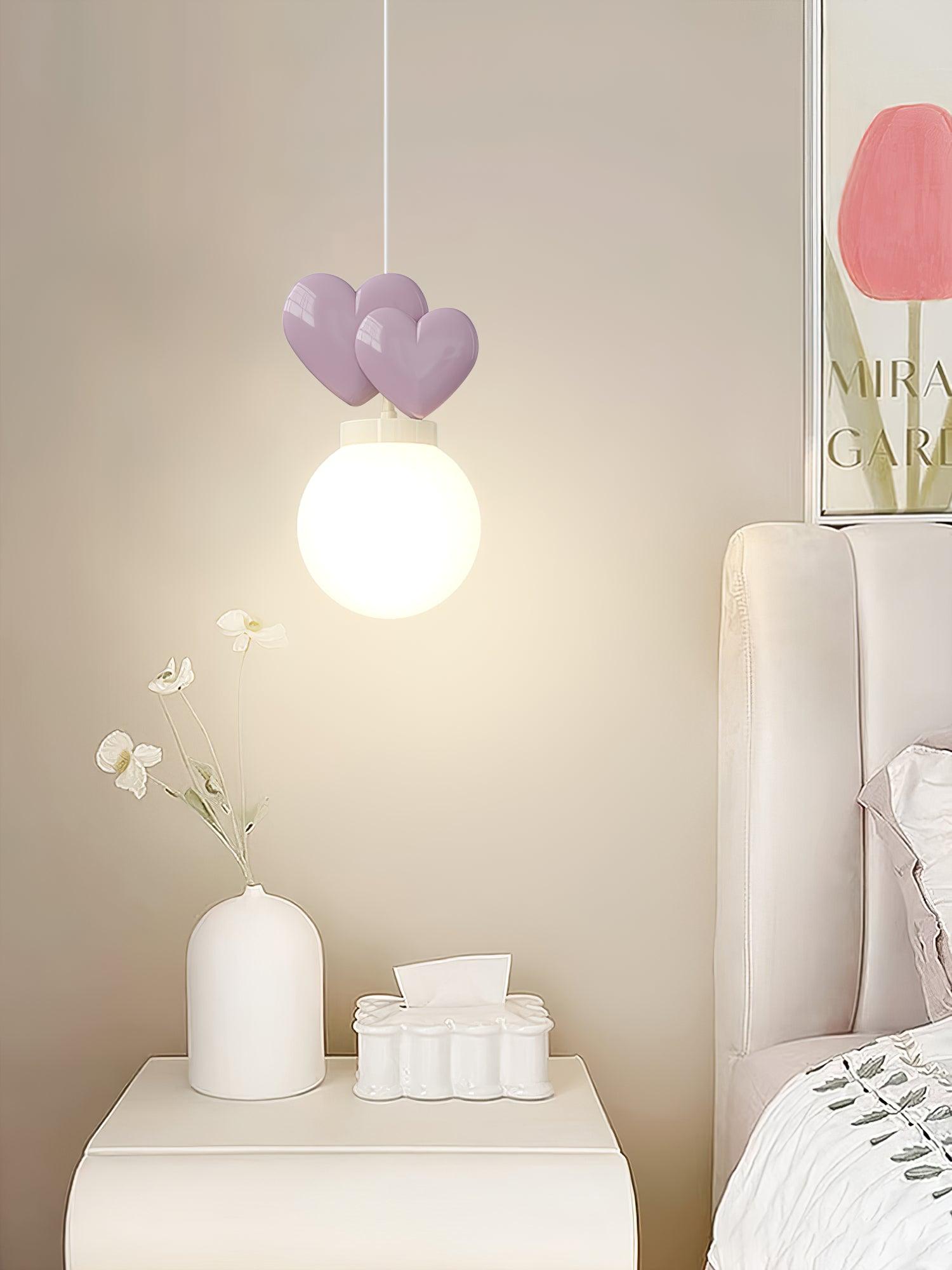 Wall Lamp Resin Heart Cluster Glass Globe Metal Mount Romantic - Neutralighting