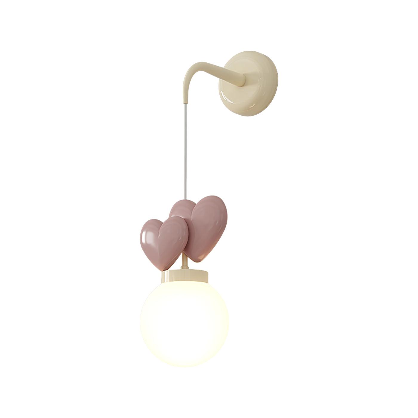 Wall Lamp Resin Heart Cluster Glass Globe Metal Mount Romantic - Neutralighting