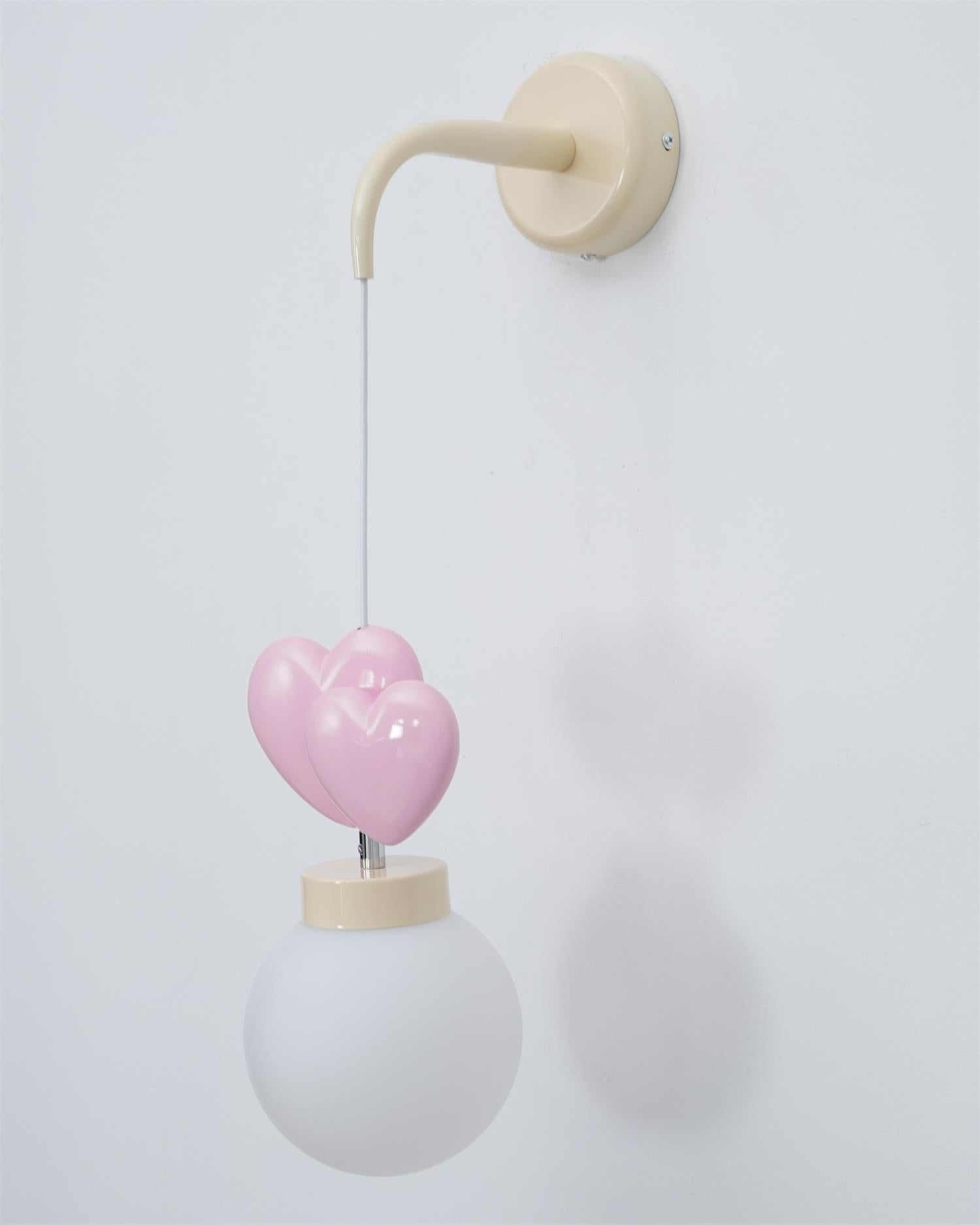 Wall Lamp Resin Heart Cluster Glass Globe Metal Mount Romantic - Neutralighting