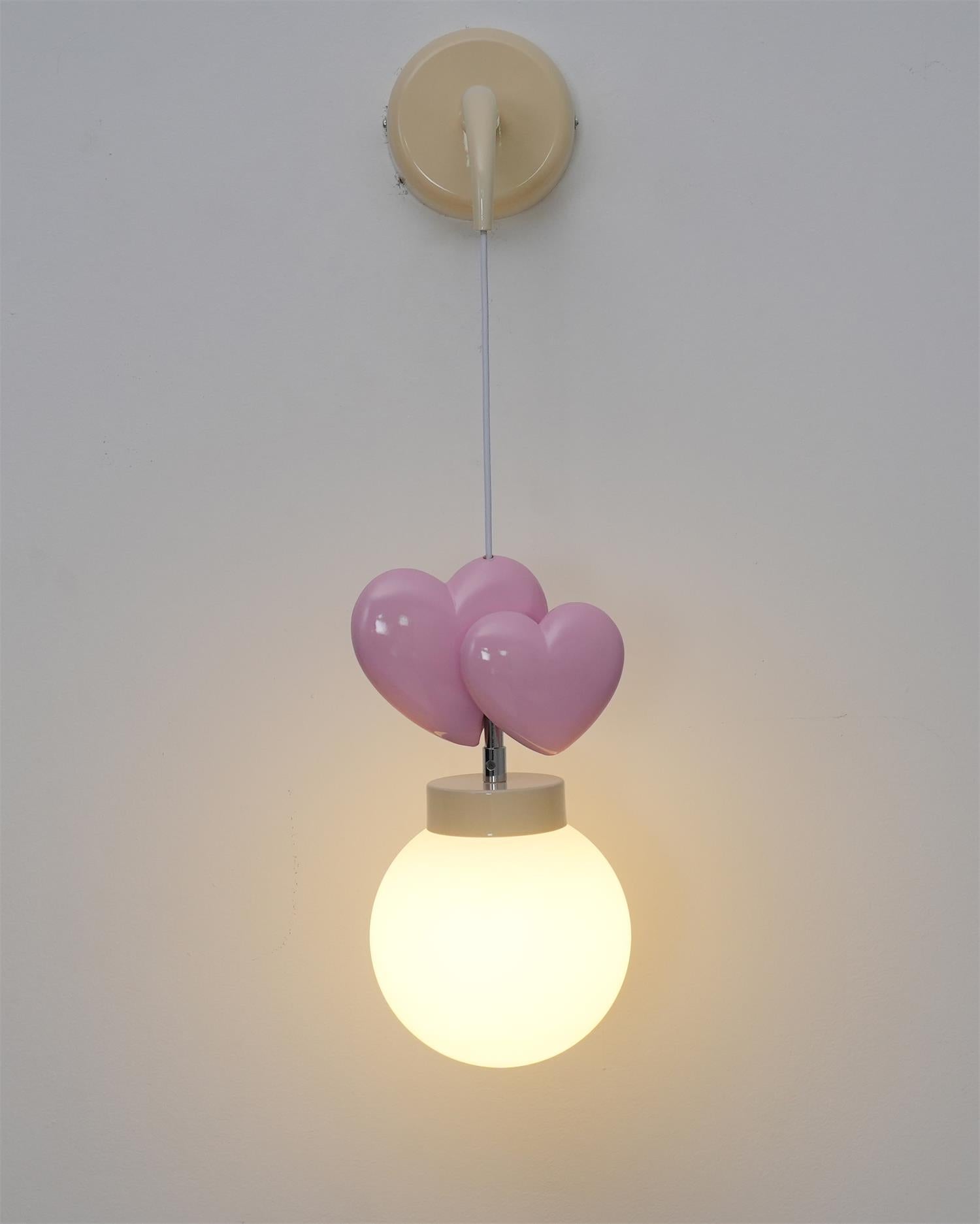 Wall Lamp Resin Heart Cluster Glass Globe Metal Mount Romantic - Neutralighting
