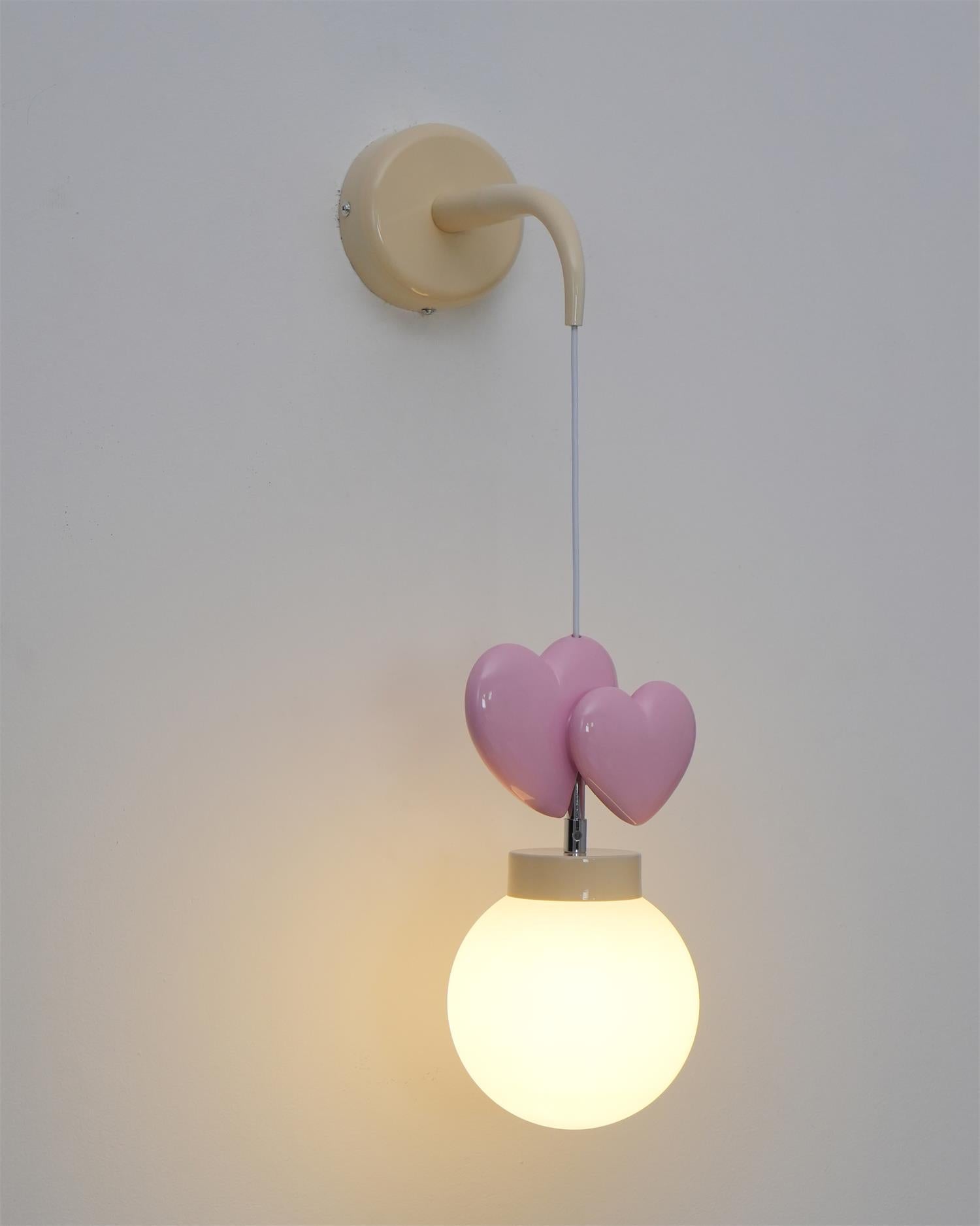 Wall Lamp Resin Heart Cluster Glass Globe Metal Mount Romantic - Neutralighting