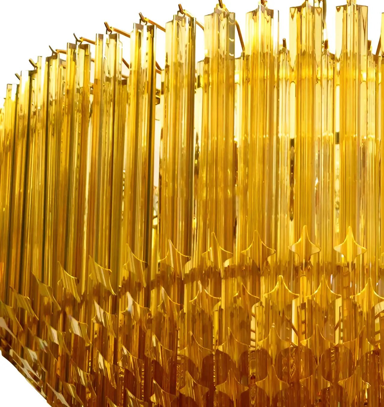 Aurora Chandelier Amber Murano Glass Prism Grand Art