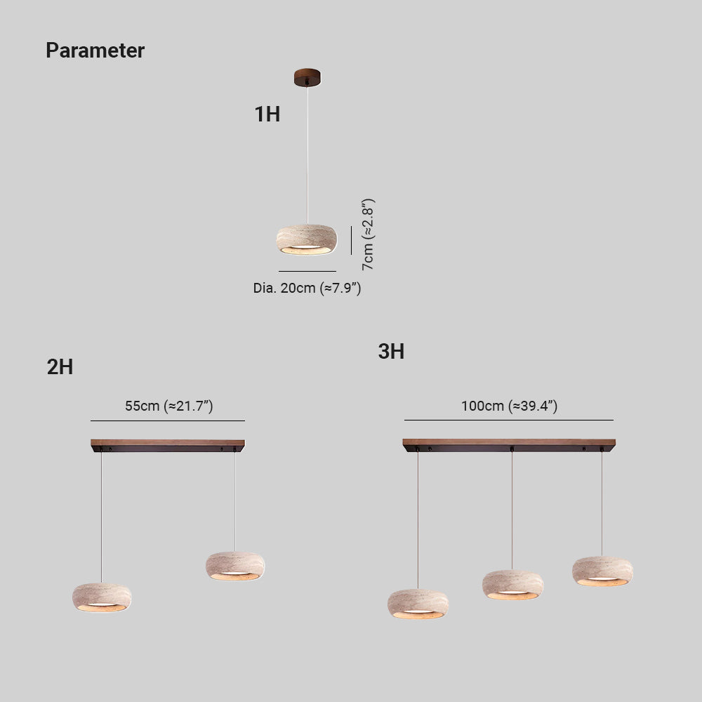 Ritta Donut-Shaped Pendant Lights Travertine - Neutralighting