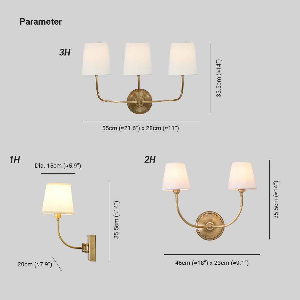 Victor Wall Lamp Black Bronze Fabric - Neutralighting
