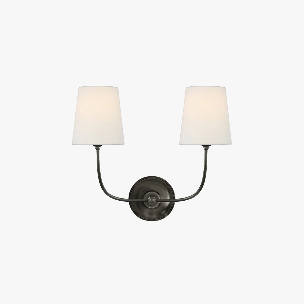 Victor Wall Lamp Black Bronze Fabric - Neutralighting