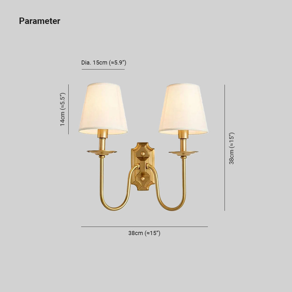 Chloe Vintage Fabric Shades Wall Lamp - Neutralighting
