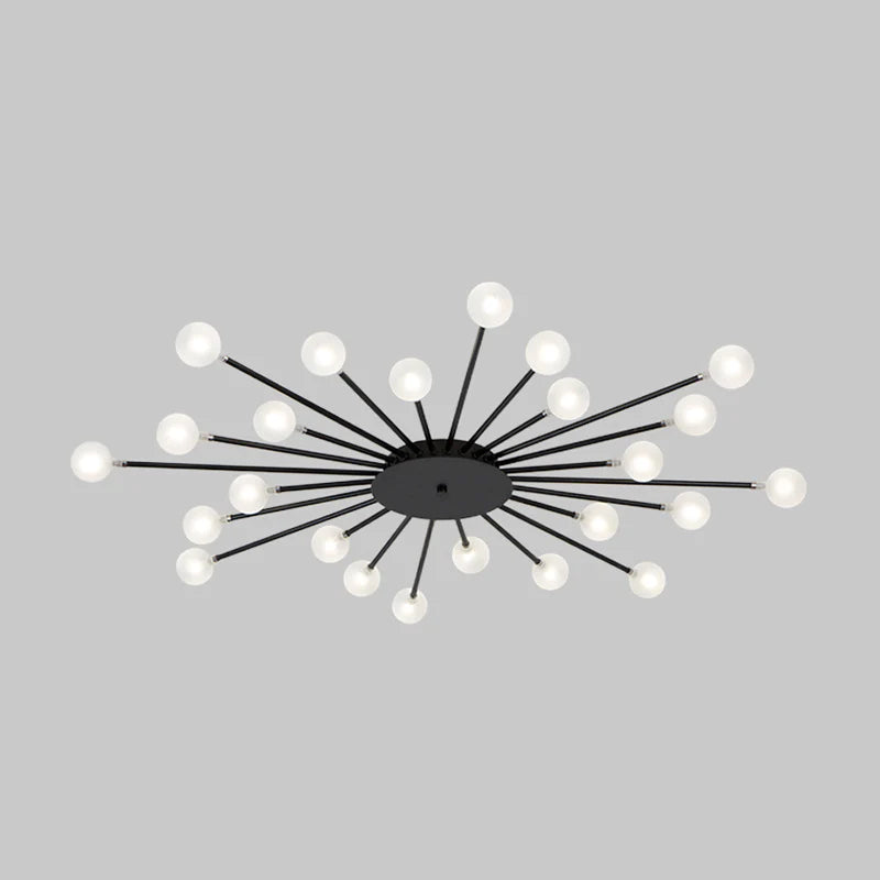 Arisha Nordic LED Flush Mount Ceiling Light Gold/Black Metal Living Room - Neutralighting