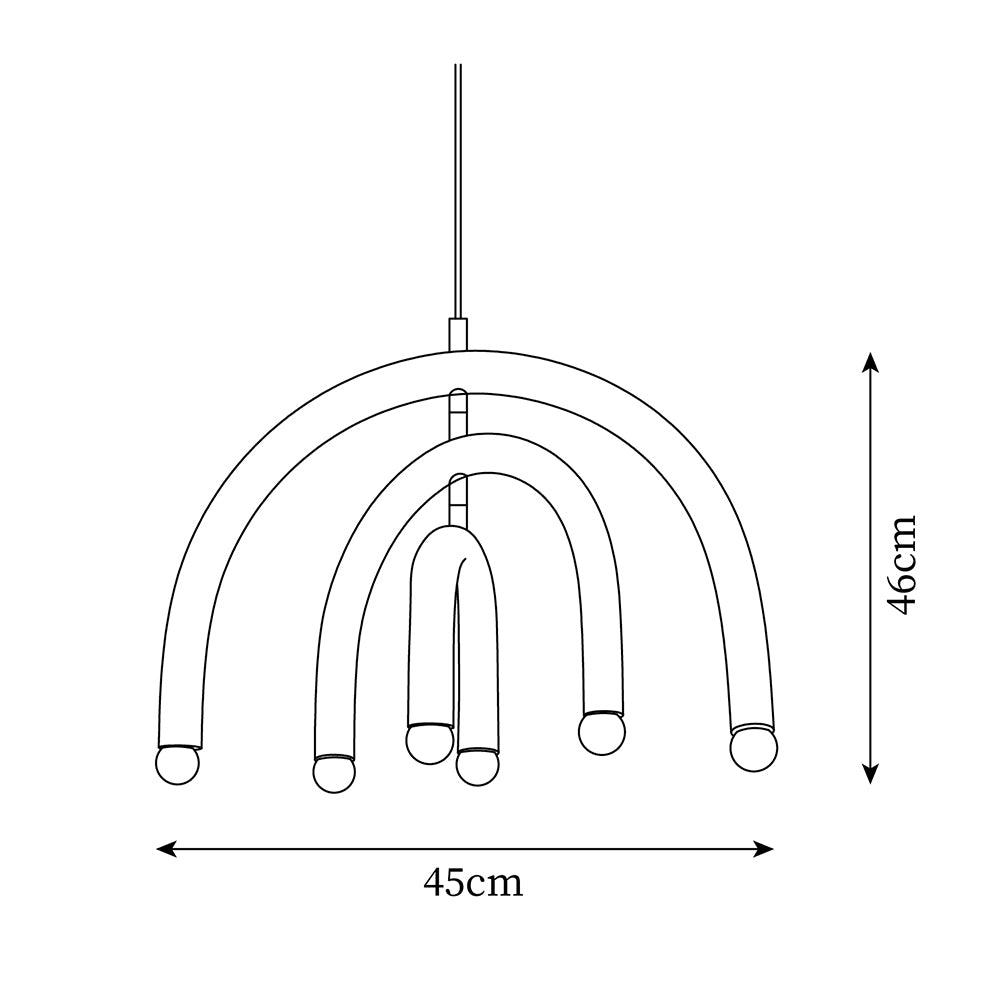 Pendant Lamp Rainbow Modern Metal Arc for Living and Dining Room - Neutralighting