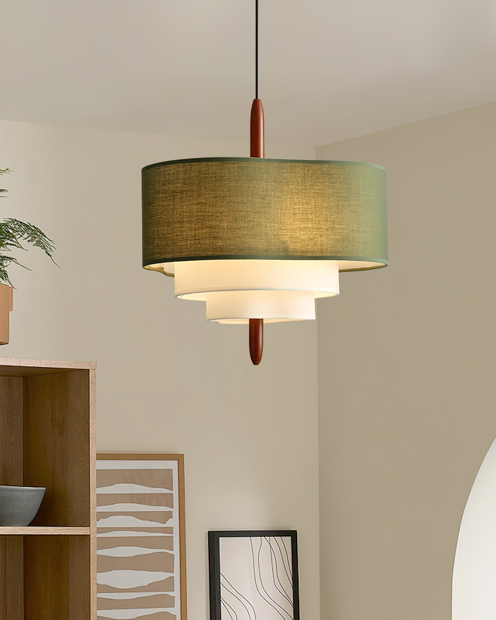Ophel Green Fabric Pendant Lamp - Neutralighting