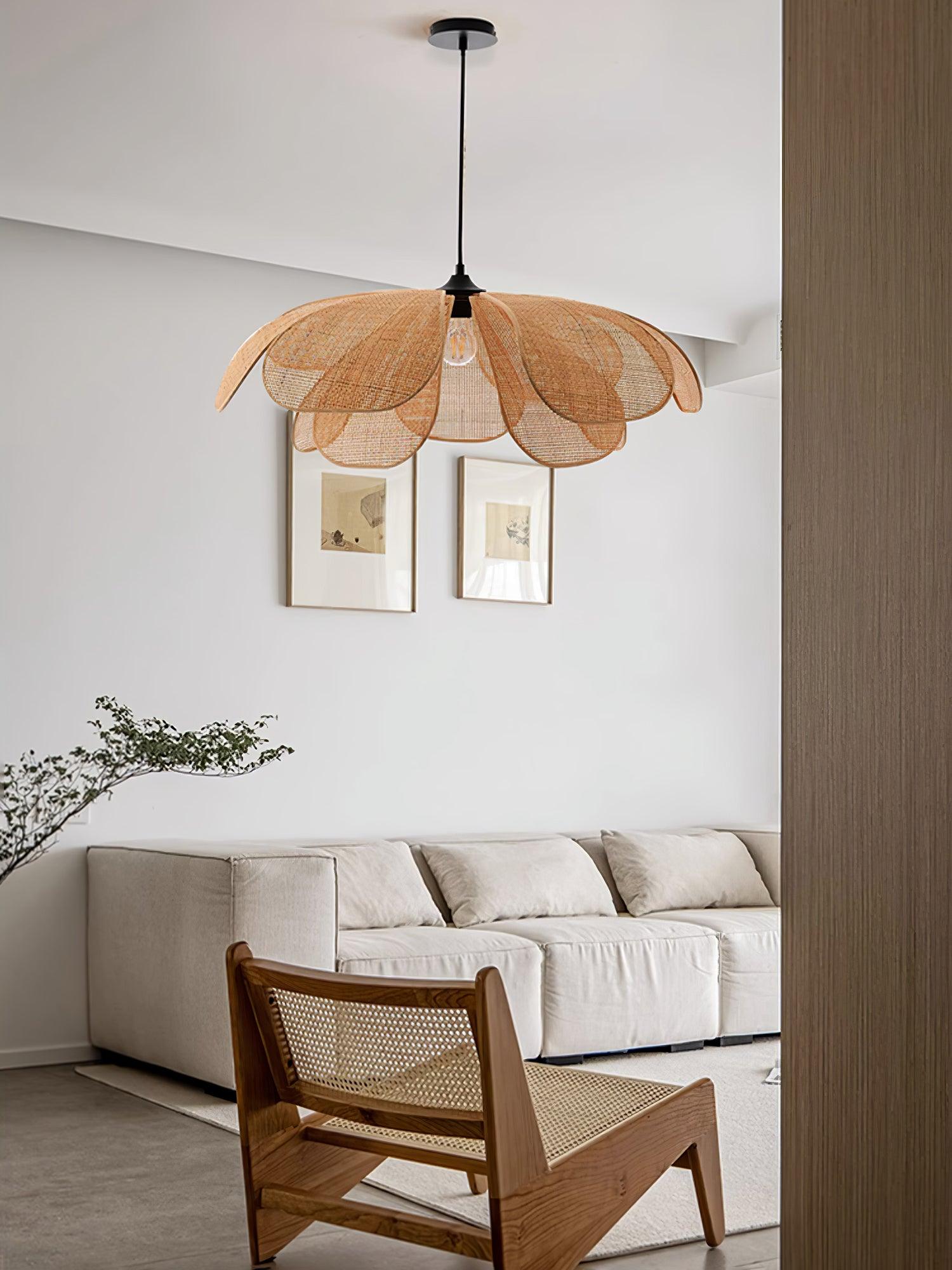 Eloria Petal-Shaped Rattan Pendant Light - Neutralighting