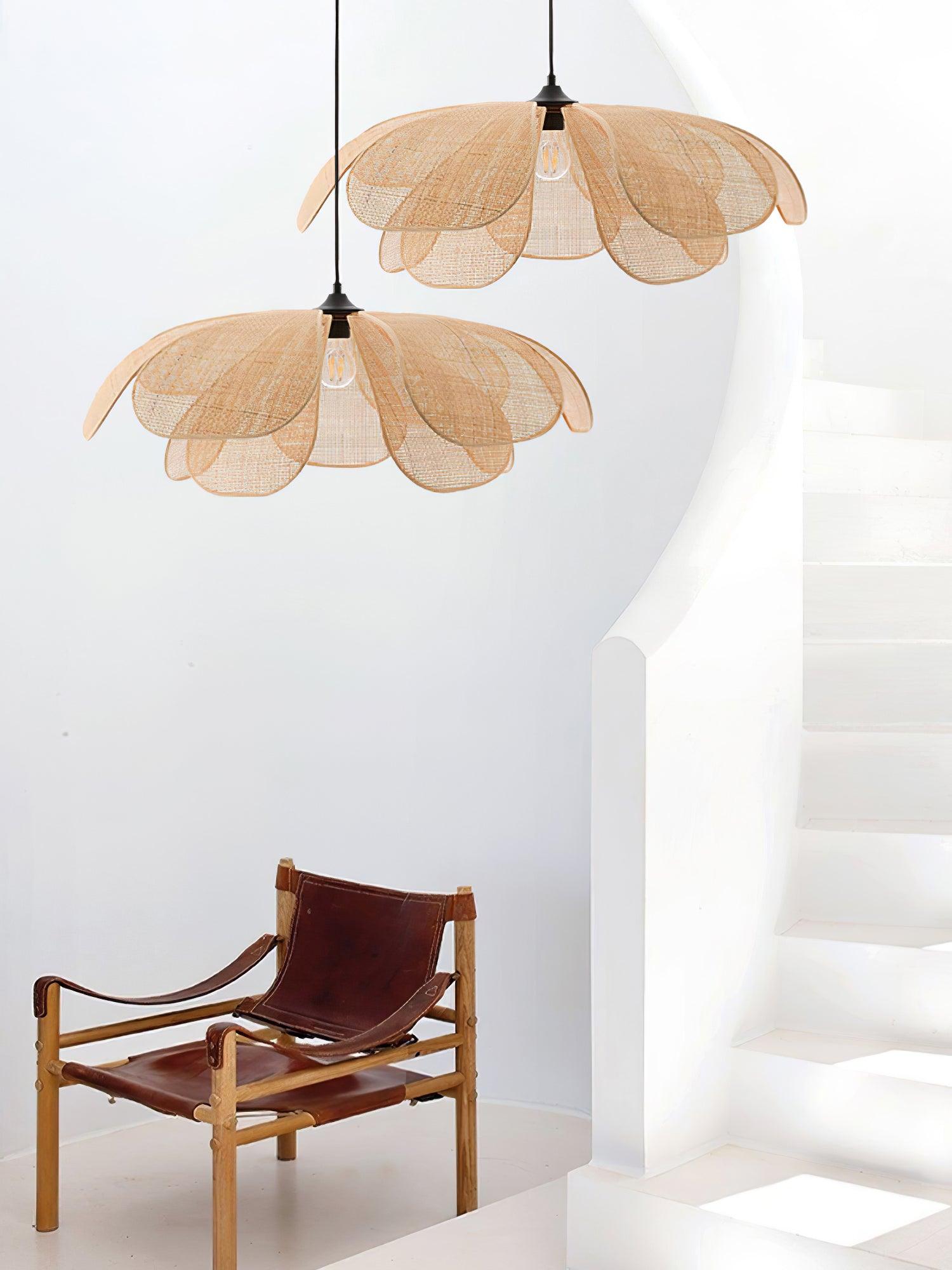 Eloria Petal-Shaped Rattan Pendant Light - Neutralighting