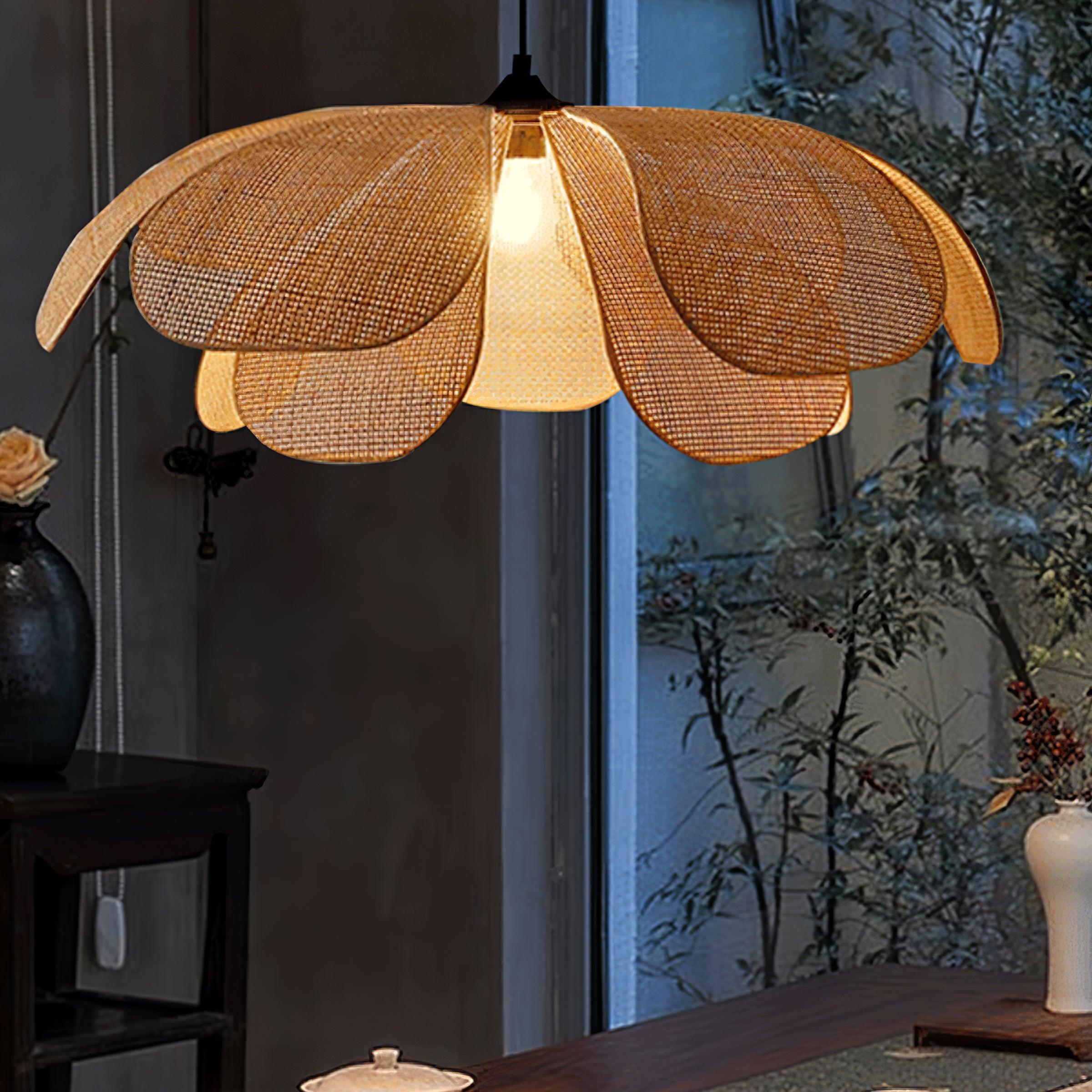 Eloria Petal-Shaped Rattan Pendant Light - Neutralighting