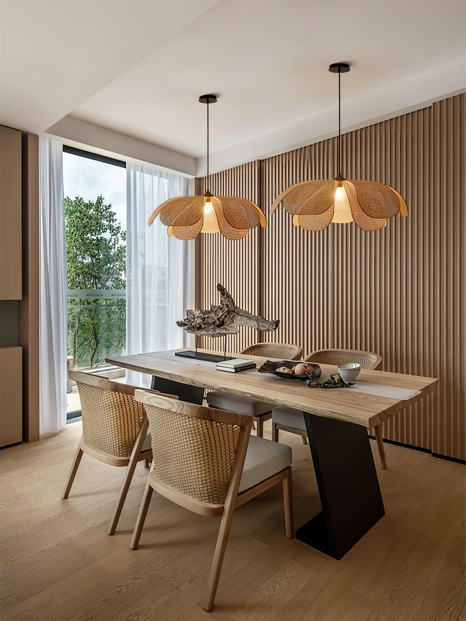 Eloria Petal-Shaped Rattan Pendant Light - Neutralighting