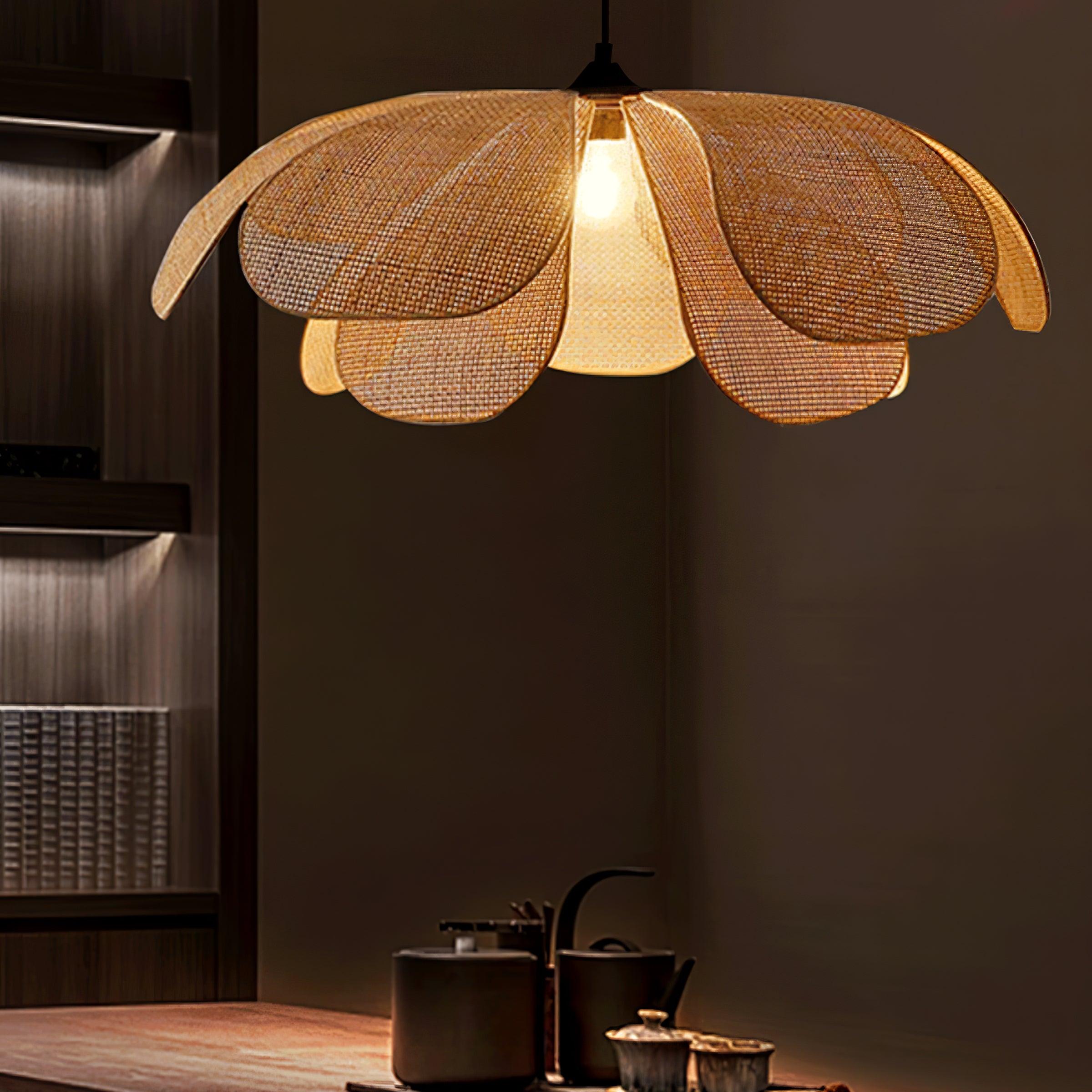 Eloria Petal-Shaped Rattan Pendant Light - Neutralighting