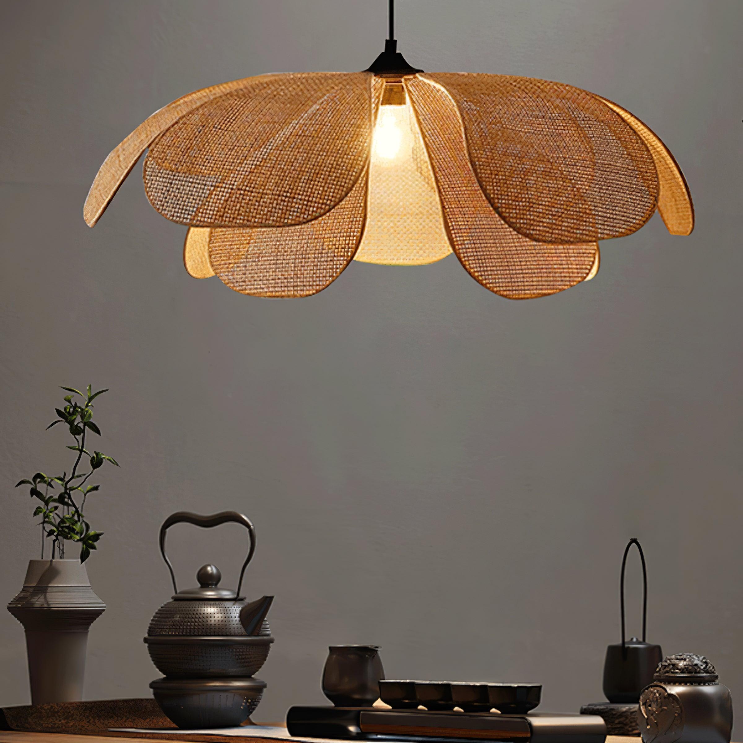 Eloria Petal-Shaped Rattan Pendant Light - Neutralighting