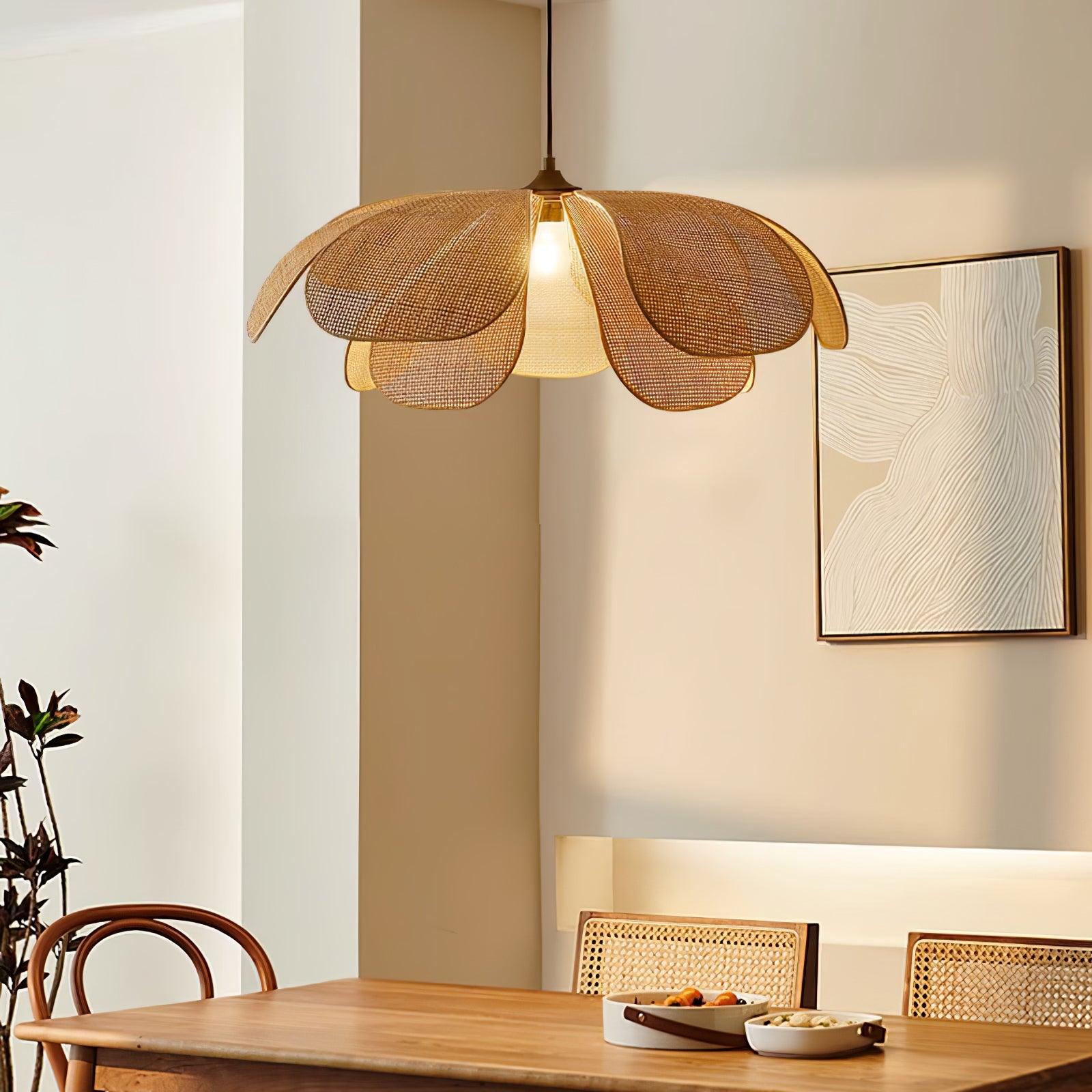 Eloria Petal-Shaped Rattan Pendant Light - Neutralighting