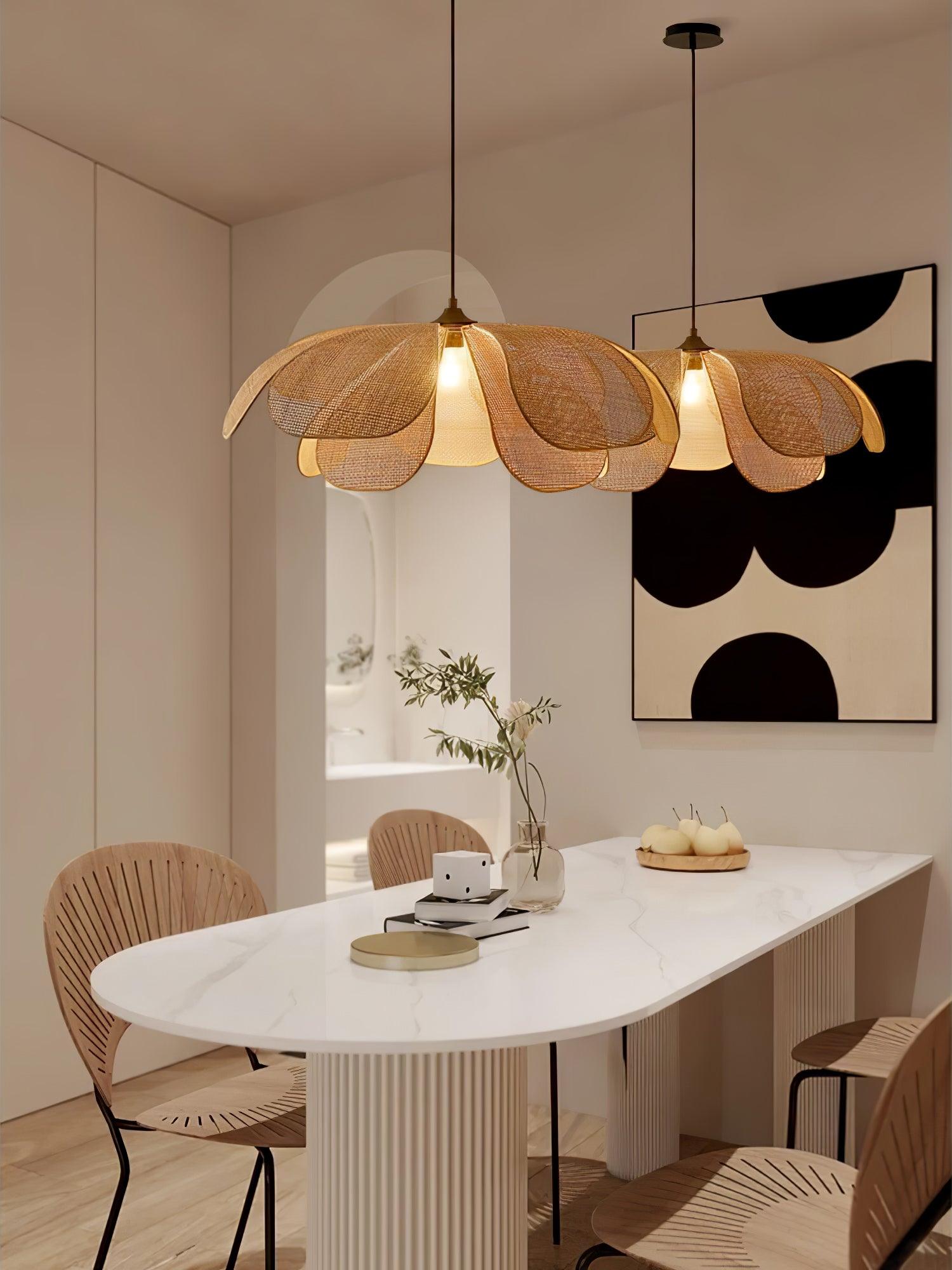 Eloria Petal-Shaped Rattan Pendant Light - Neutralighting