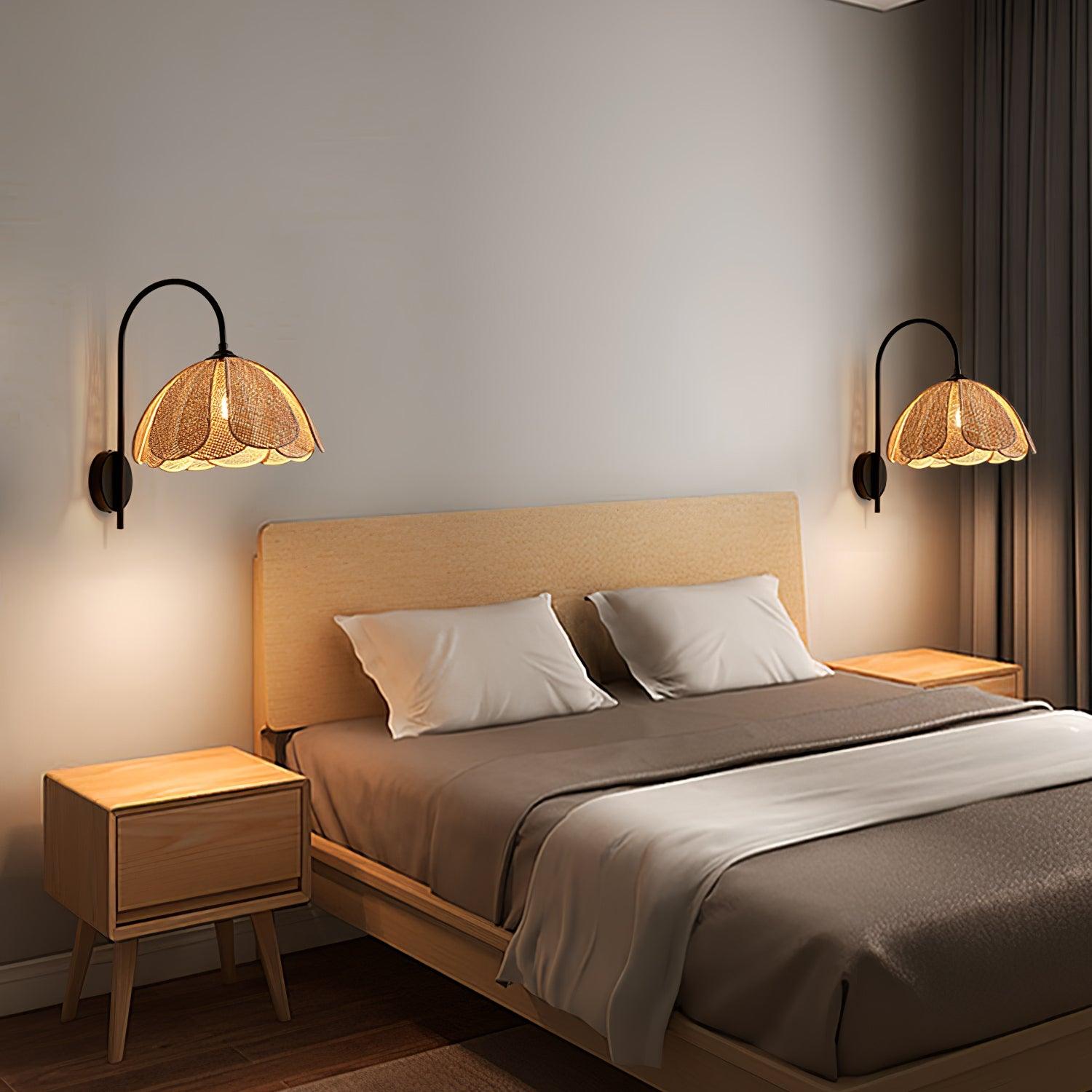 Edria Petal-Shaped Rattan Wall Lamp - Neutralighting