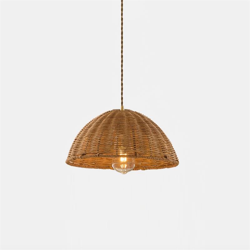 Pendant Lamp Rattan Shade and Metal Body Cone Shape Natural Minimalist - Neutralighting