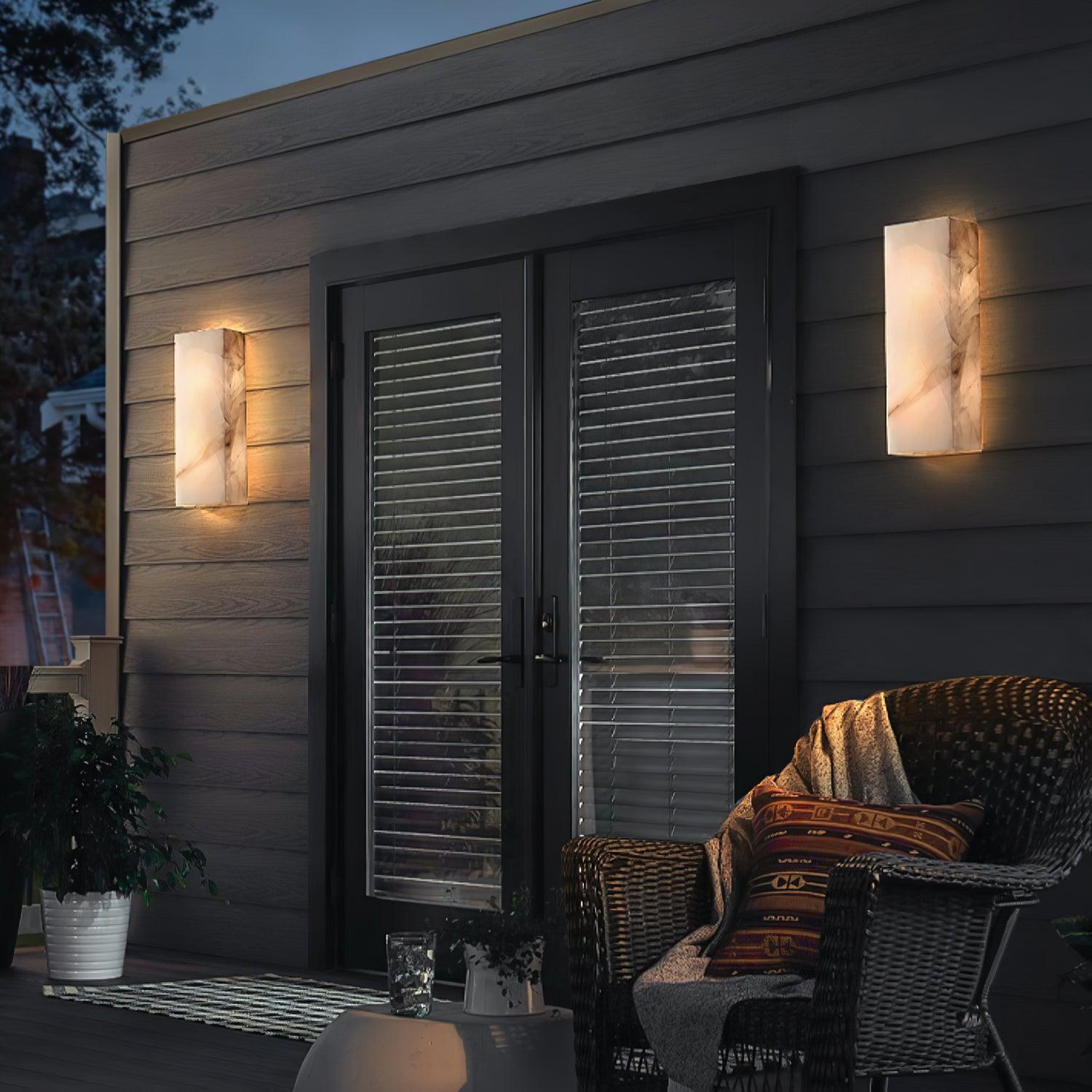 Orvian Minimalist Alabaster Outdoor Wall Light - Neutralighting