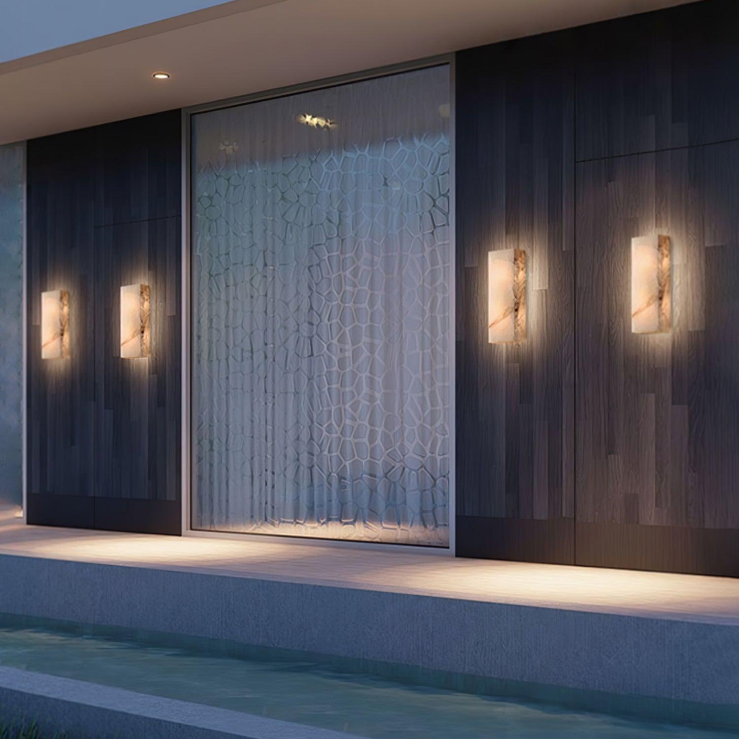 Orvian Minimalist Alabaster Outdoor Wall Light - Neutralighting