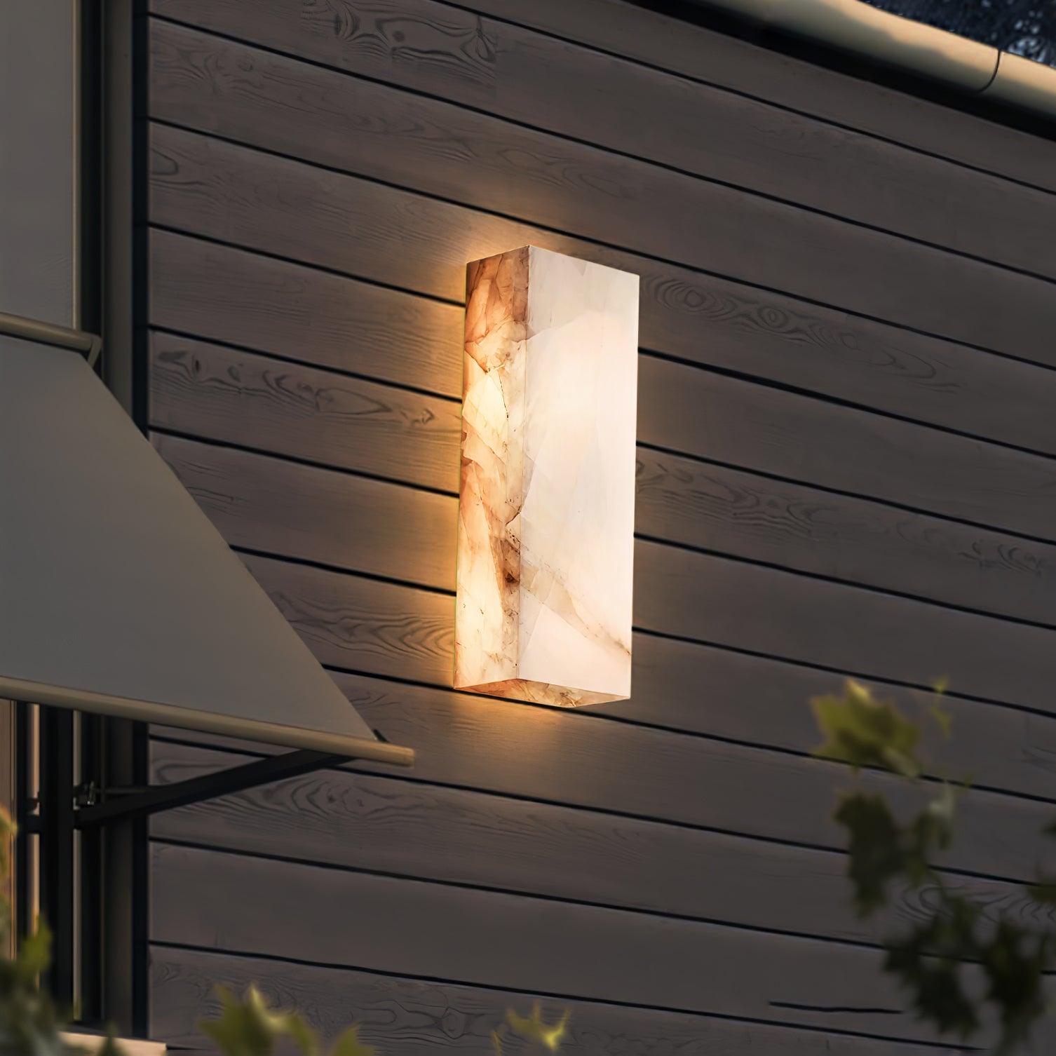 Orvian Minimalist Alabaster Outdoor Wall Light - Neutralighting
