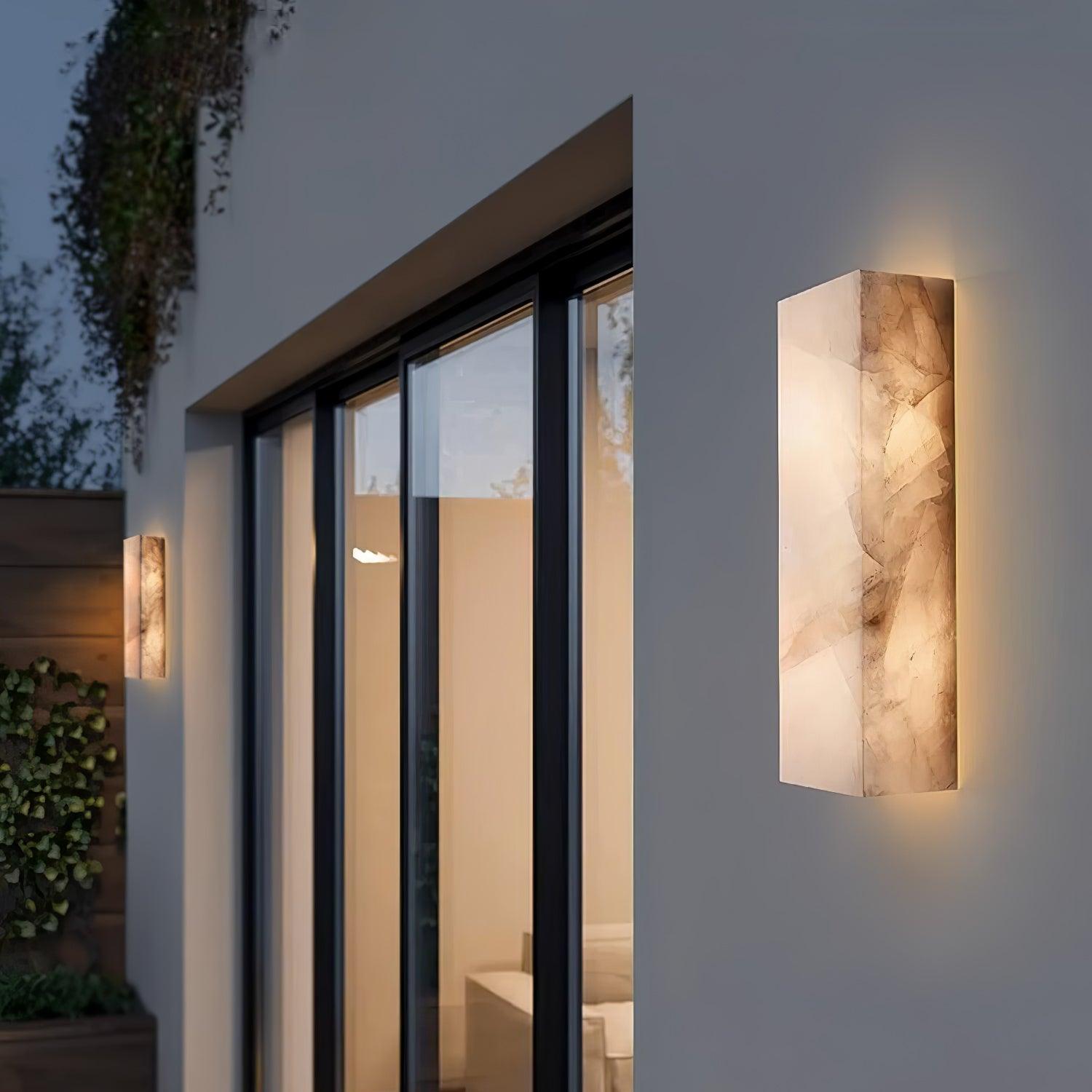 Orvian Minimalist Alabaster Outdoor Wall Light - Neutralighting