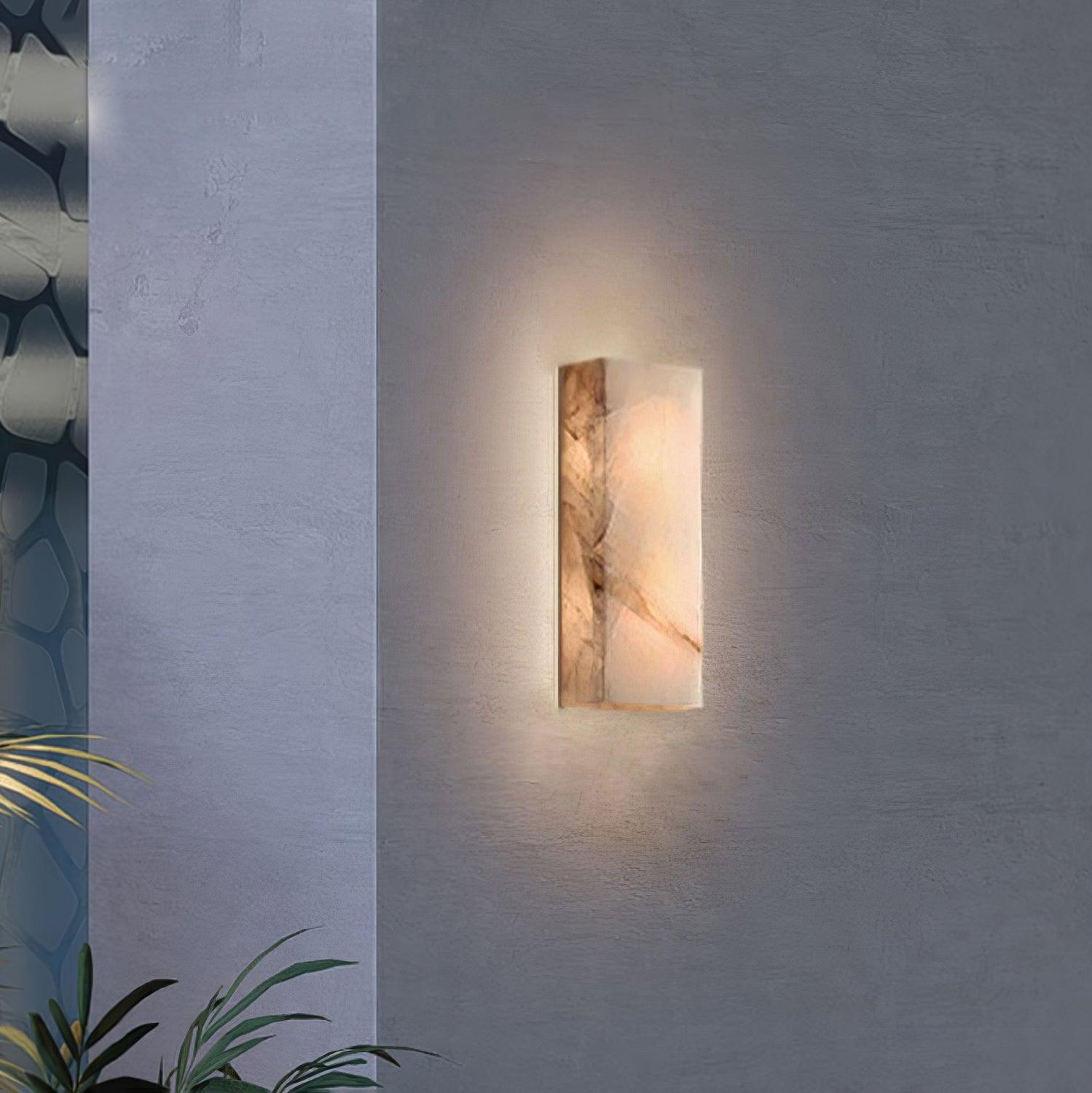 Orvian Minimalist Alabaster Outdoor Wall Light - Neutralighting
