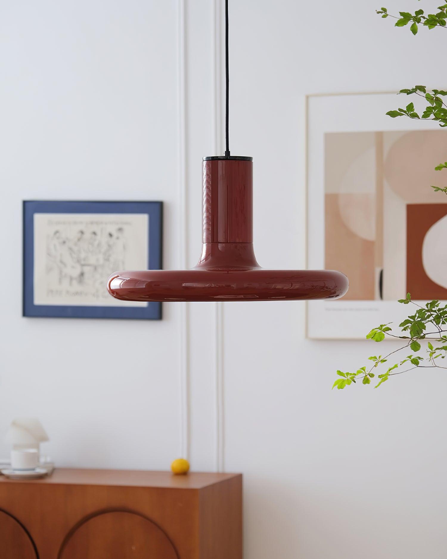 Pendant Lamp Frisbee Red Industrial Contemporary - Neutralighting