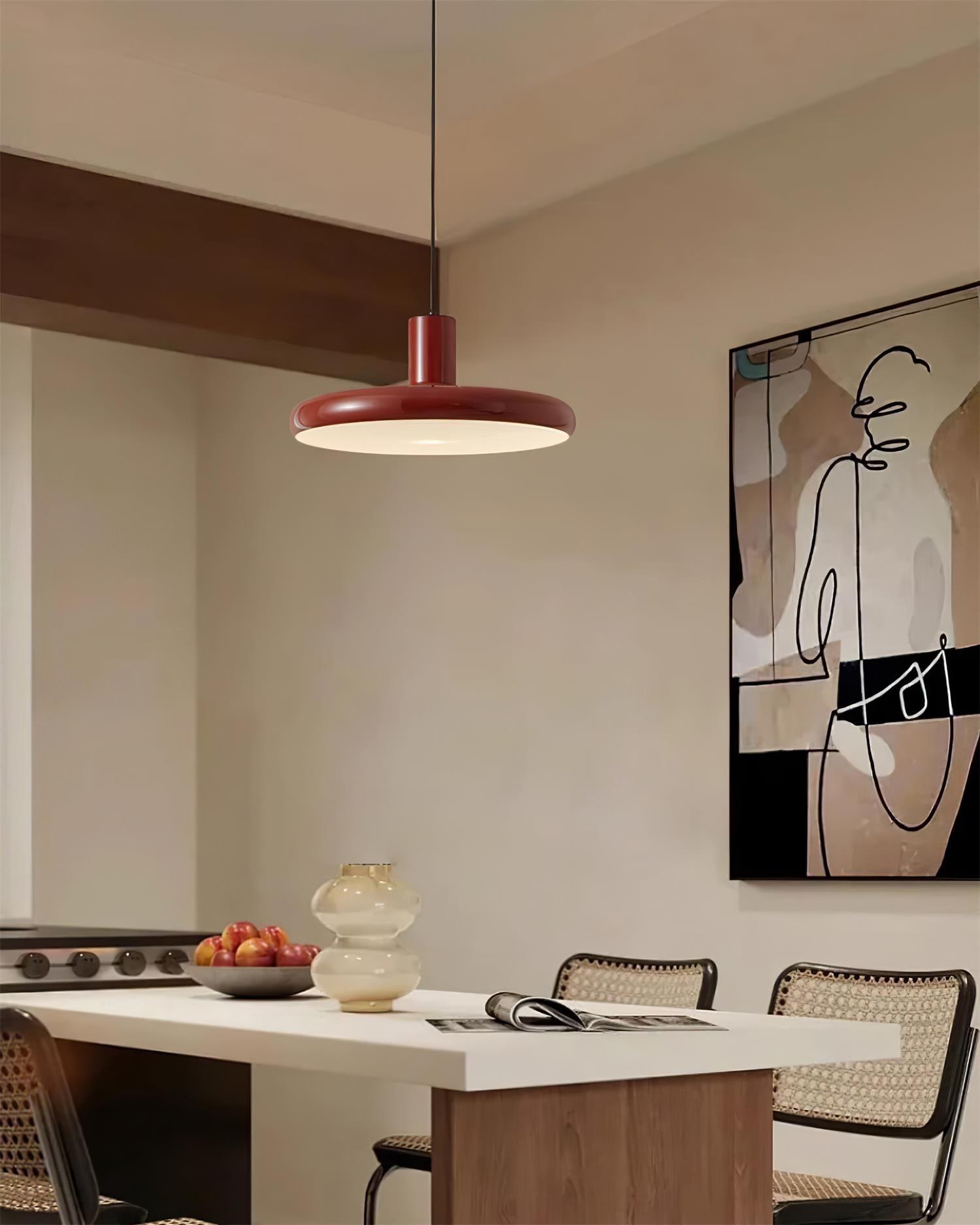 Pendant Lamp Frisbee Red Industrial Contemporary - Neutralighting
