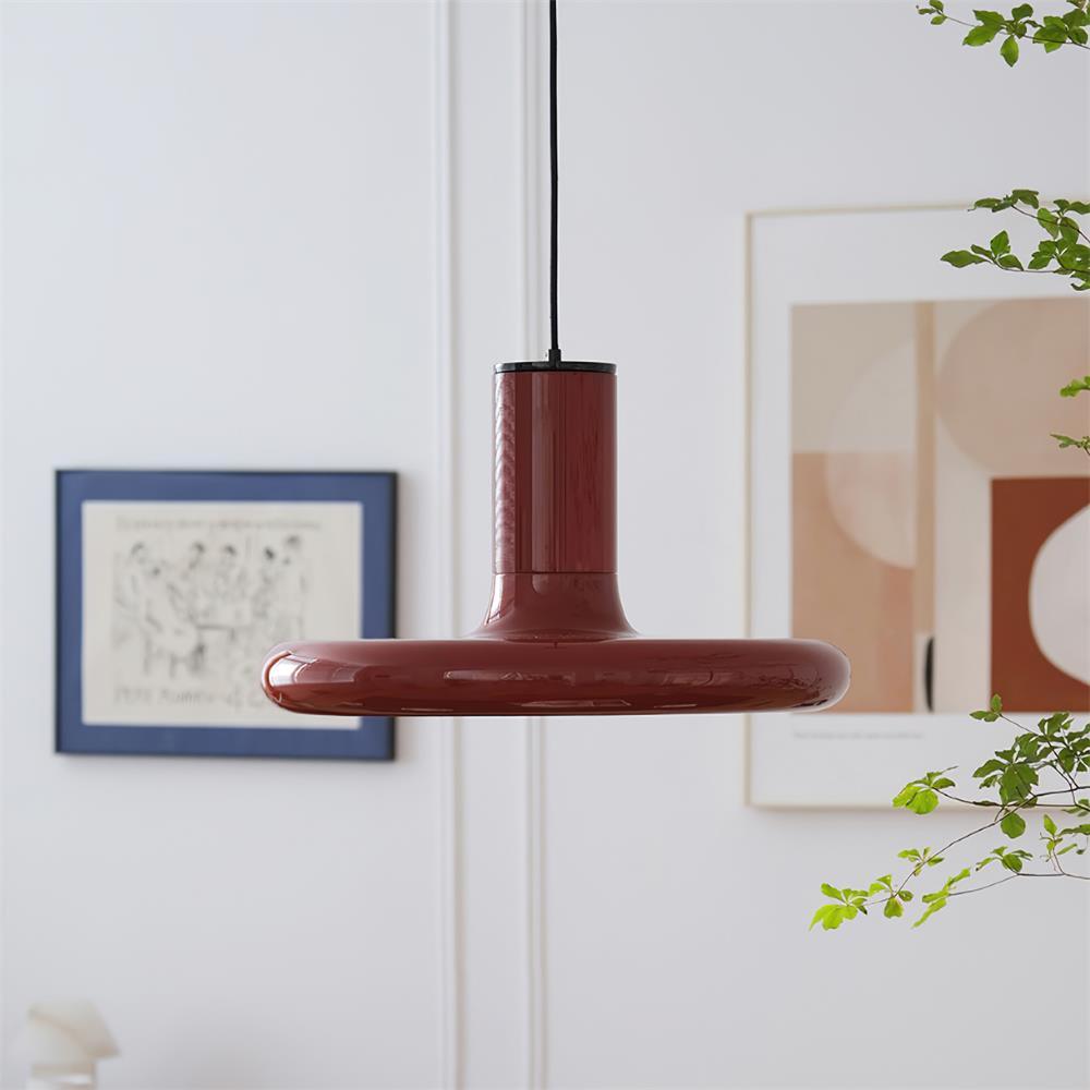 Pendant Lamp Frisbee Red Industrial Contemporary - Neutralighting