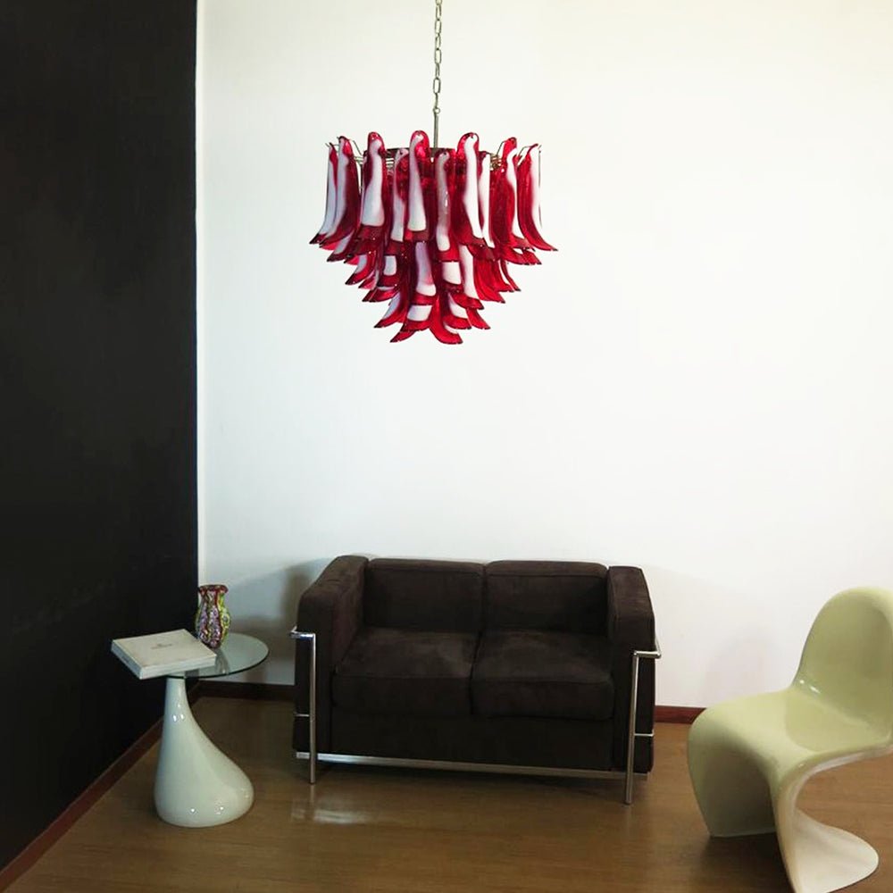 Aurora Chandelier Red Murano Petals