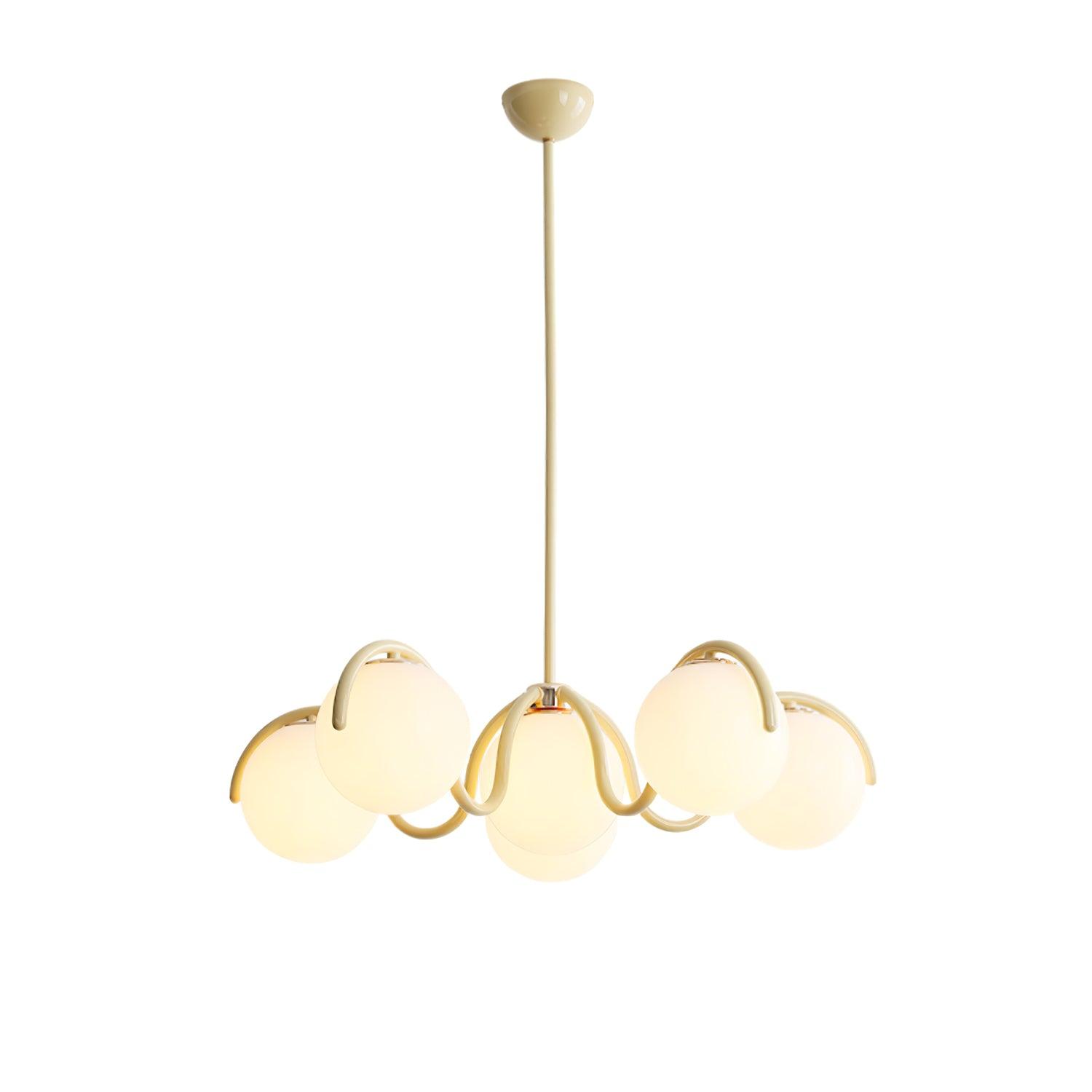 Pheva Curve Linear Chandelier Red&Silver - Neutralighting