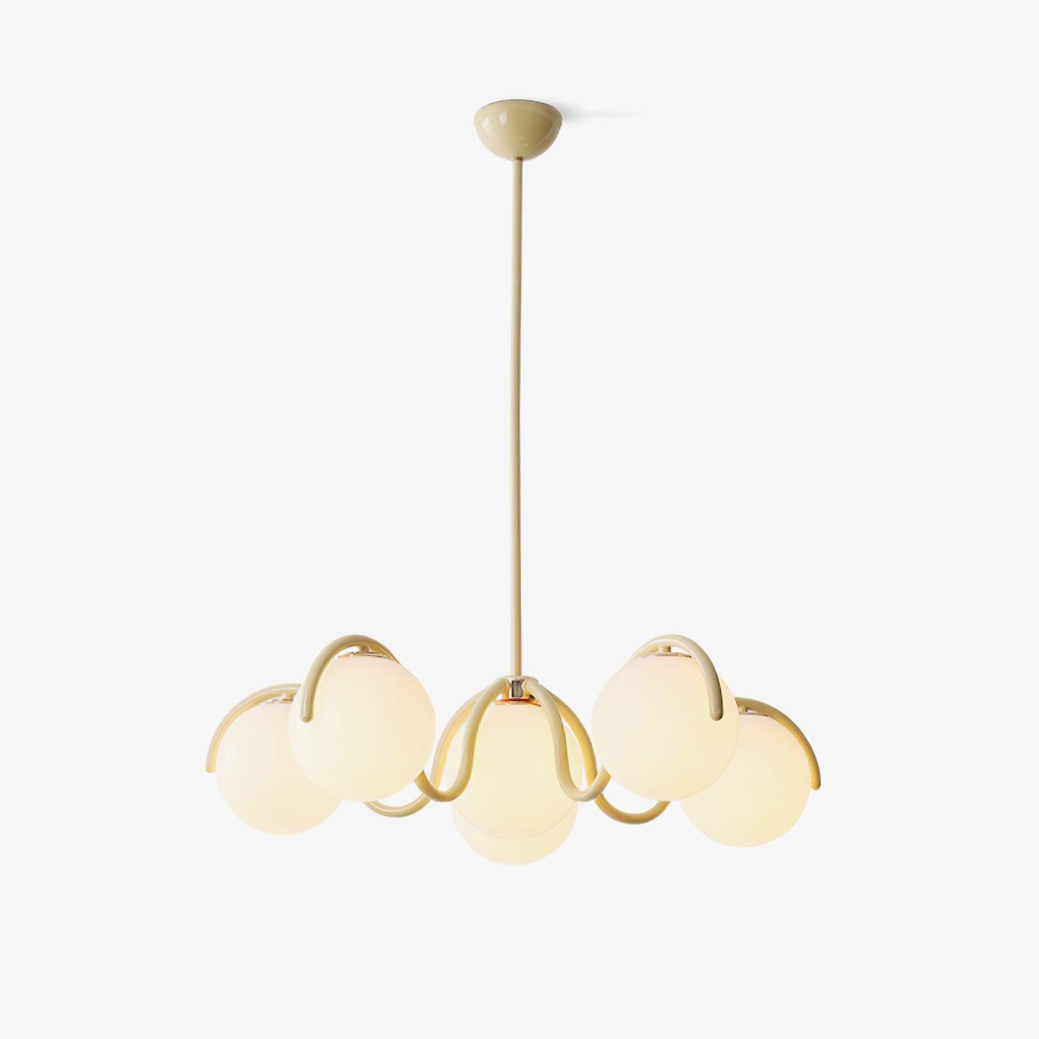 Pheva Curve Linear Chandelier Red&Silver - Neutralighting