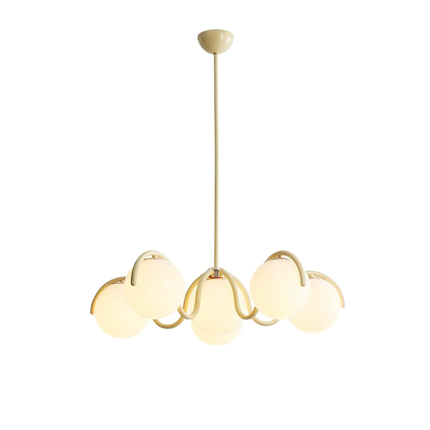 Pheva Curve Linear Chandelier Red&Silver - Neutralighting