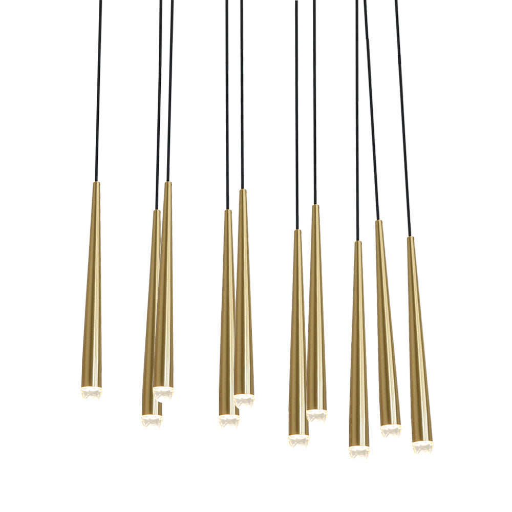 Chandelier with Polished Brass and Crystal Shades Minimalist - Neutralighting