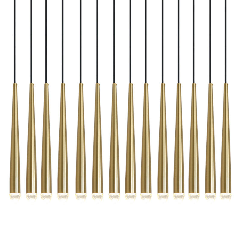 Chandelier with Polished Brass and Crystal Shades Minimalist - Neutralighting