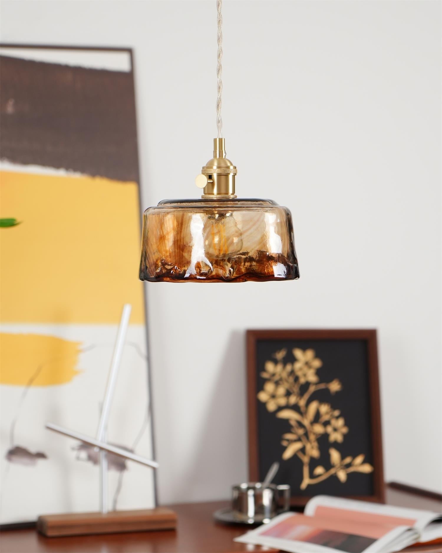 Amberlyn Vintage Amber Glass Pendant Light - Neutralighting