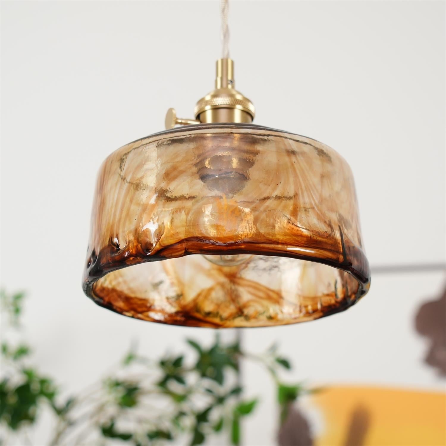 Amberlyn Vintage Amber Glass Pendant Light - Neutralighting