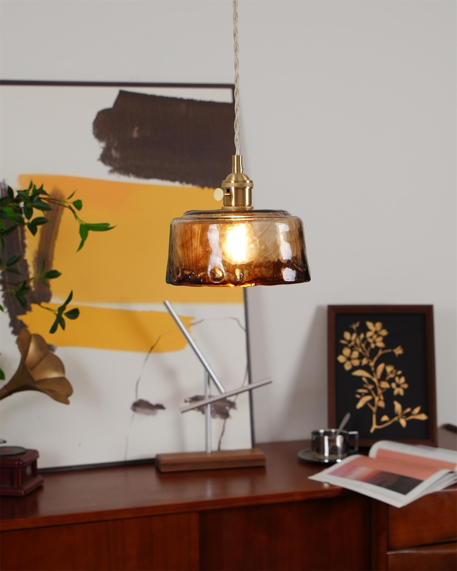 Amberlyn Vintage Amber Glass Pendant Light - Neutralighting