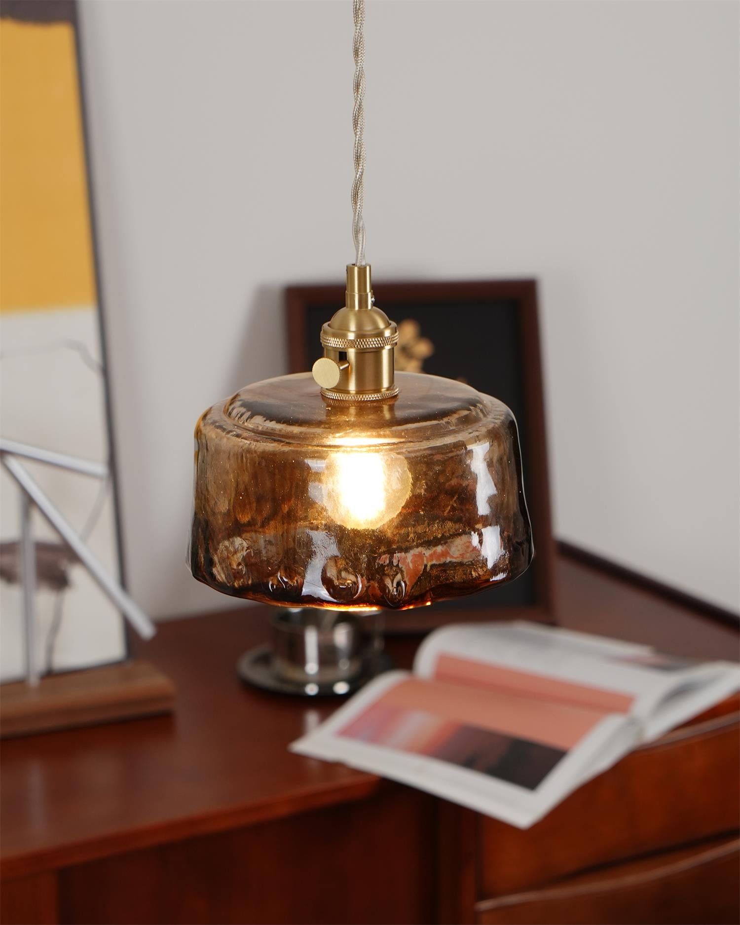 Amberlyn Vintage Amber Glass Pendant Light - Neutralighting