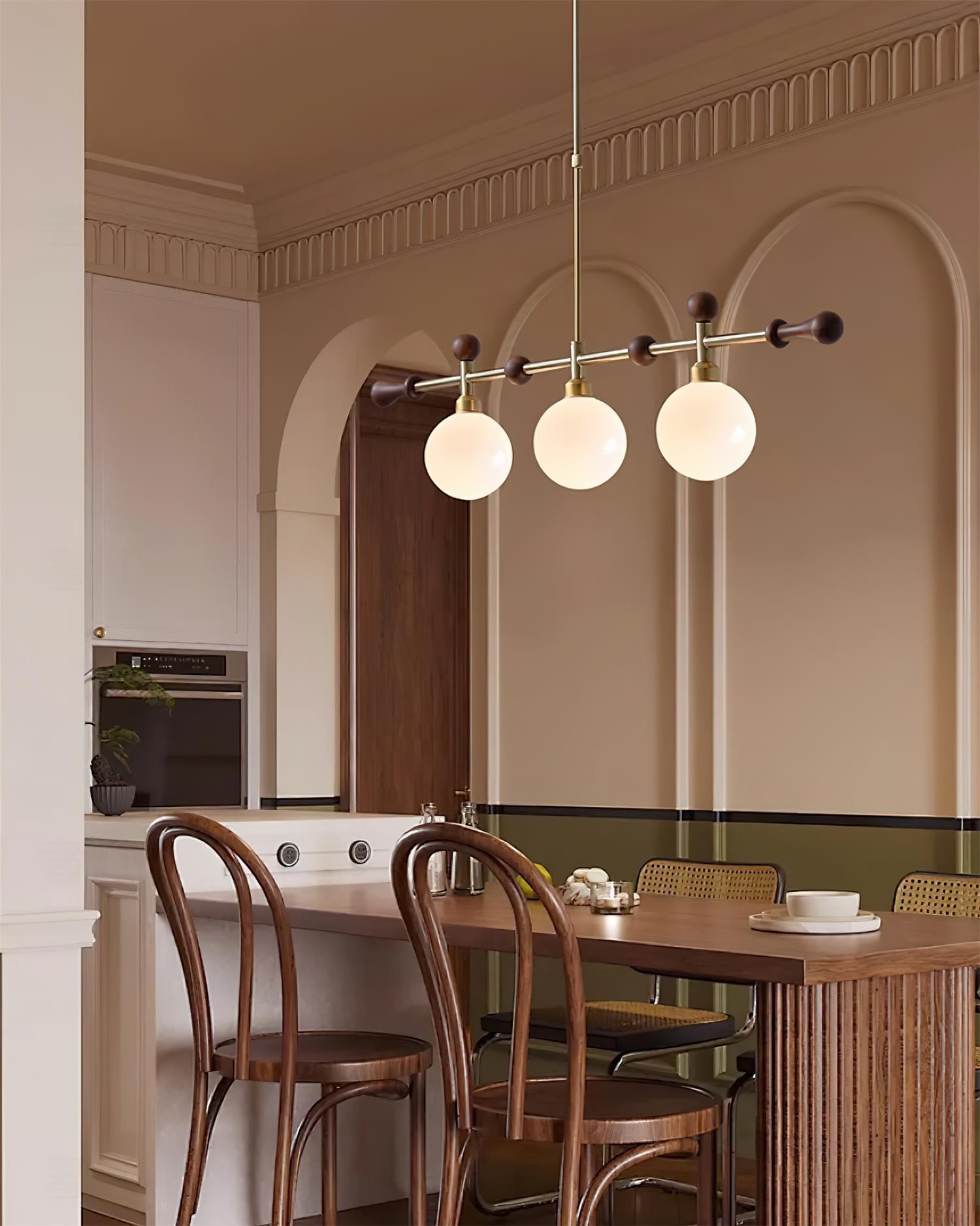 Chandelier Linear Globe LED/Incandescent for Dining Room Kitchen Island - Neutralighting