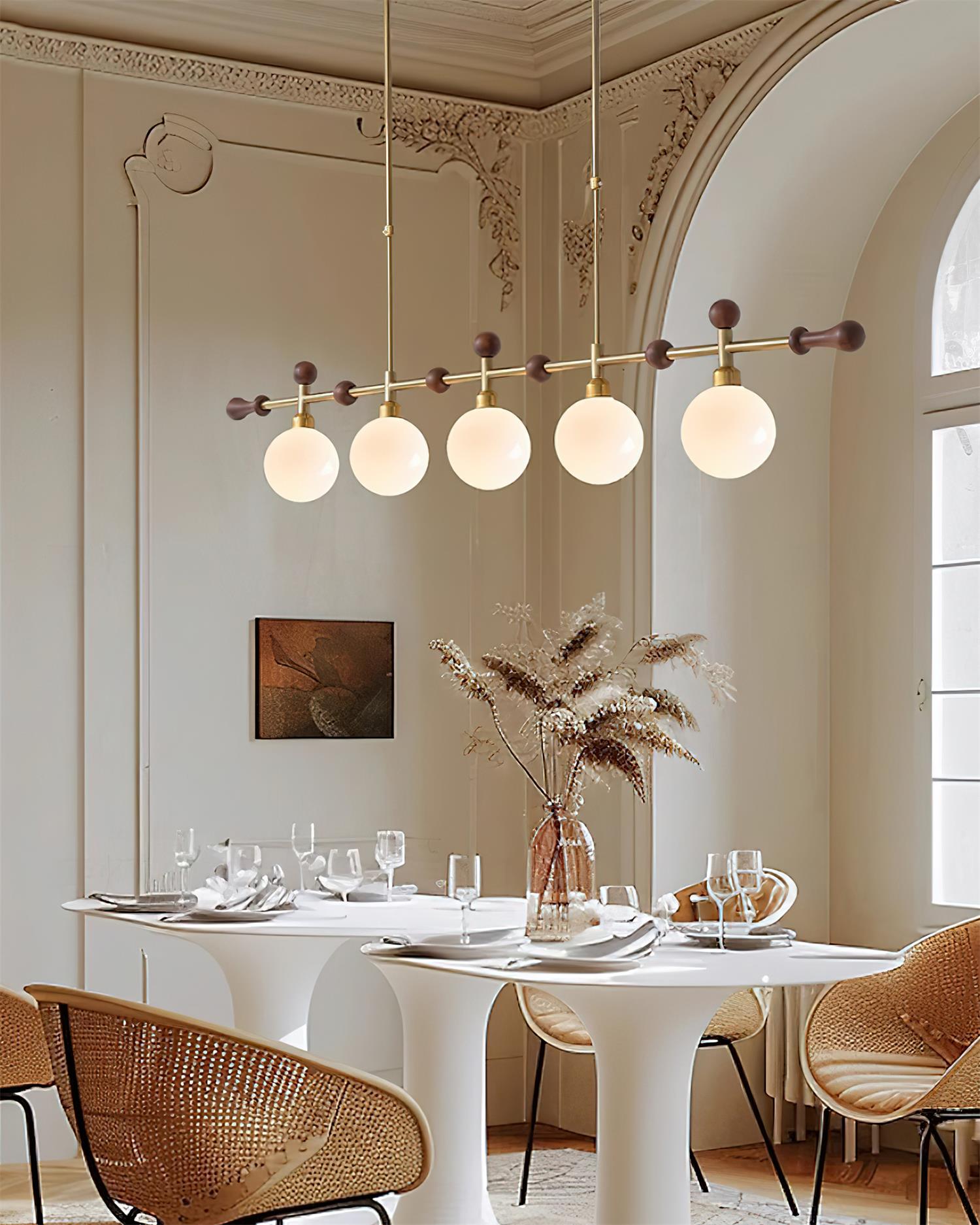 Chandelier Linear Globe LED/Incandescent for Dining Room Kitchen Island - Neutralighting