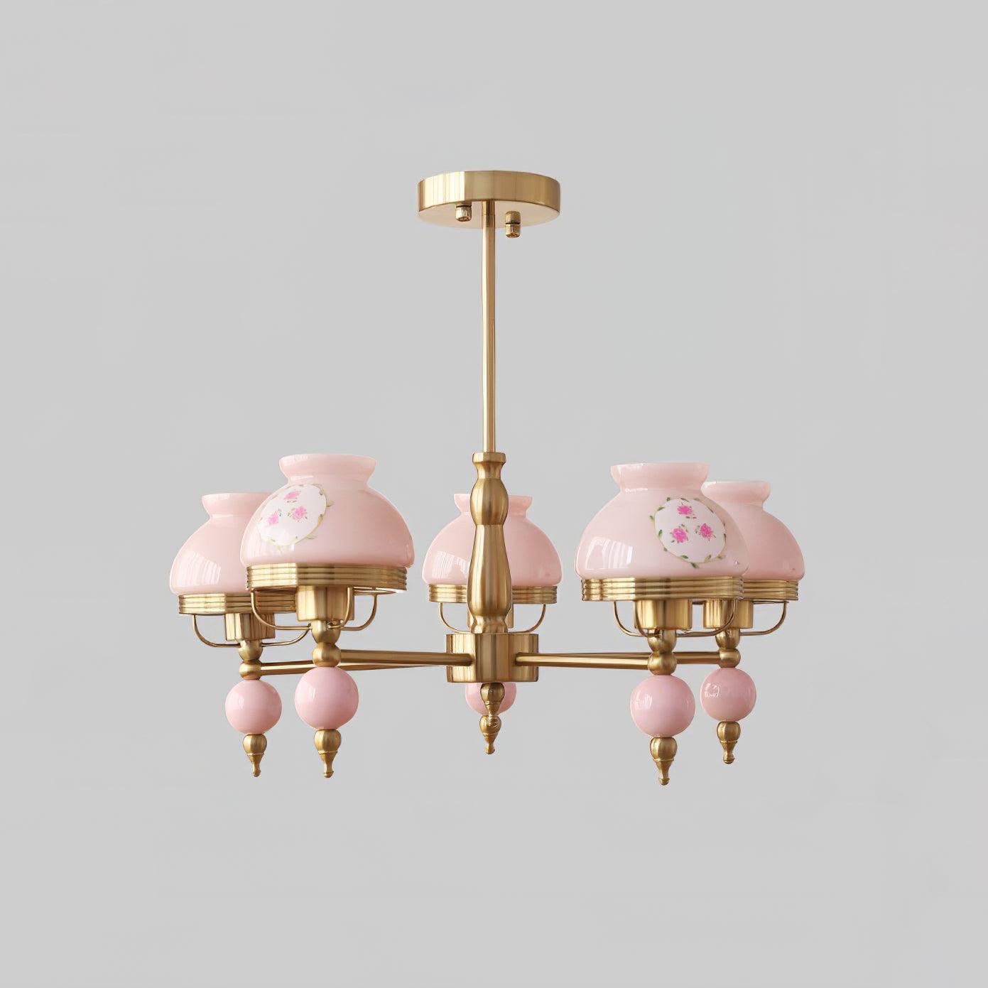 Chandelier Glass and Metal Fixture for Dining or Living Room Vintage - Neutralighting