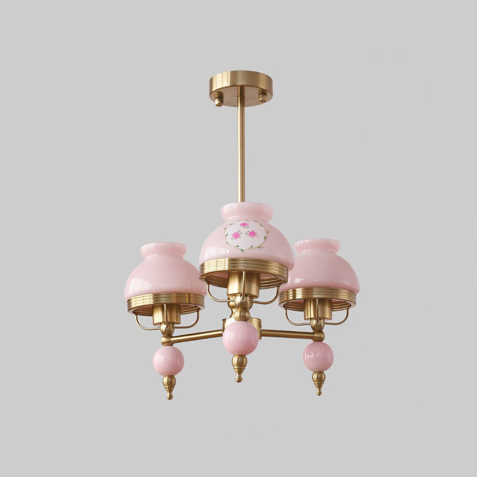 Chandelier Glass and Metal Fixture for Dining or Living Room Vintage - Neutralighting