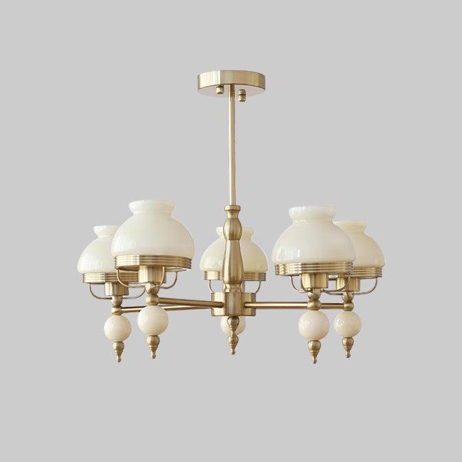 Chandelier Glass and Metal Fixture for Dining or Living Room Vintage - Neutralighting